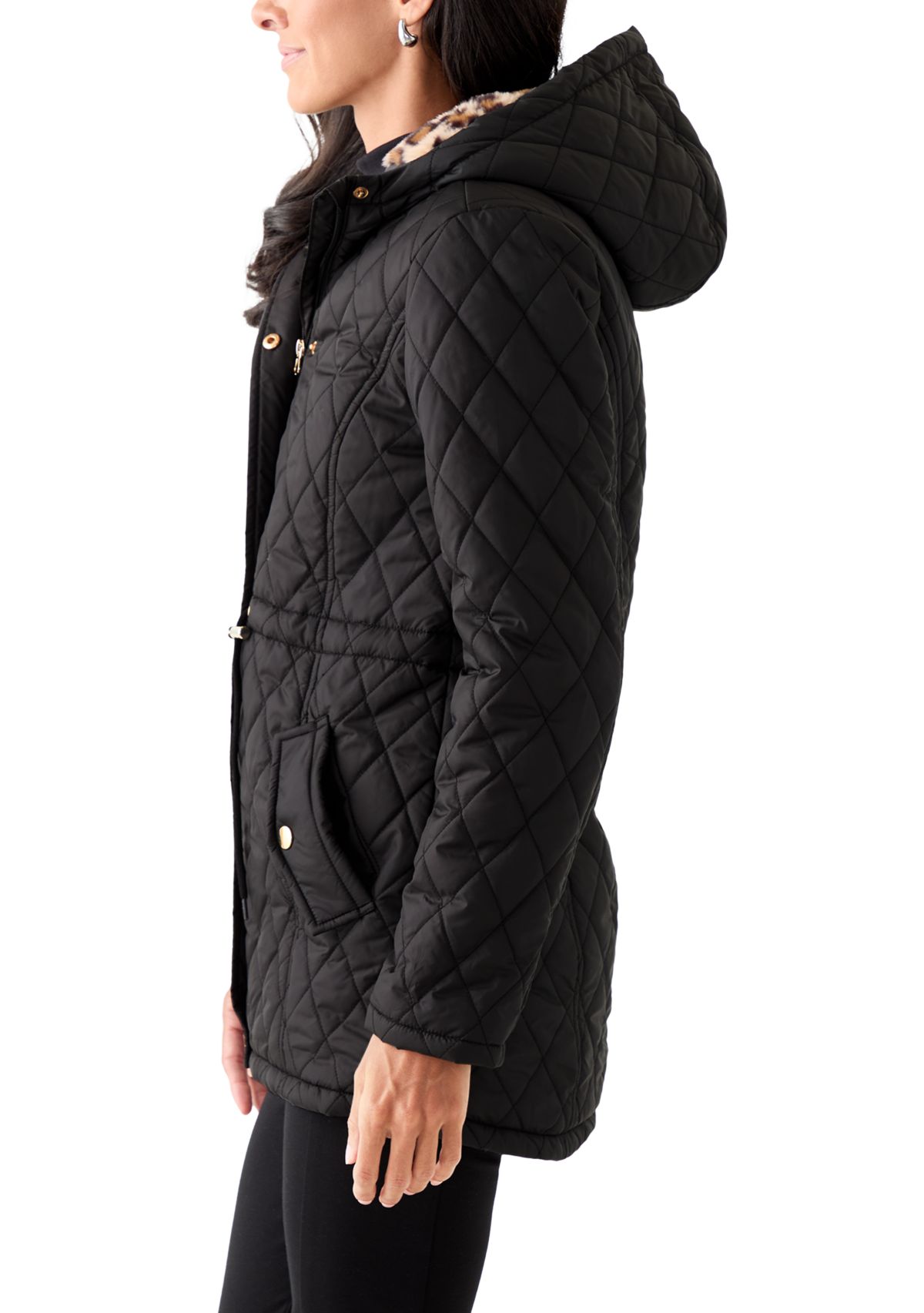 Womens Diamond Quilted Anorak Jacket