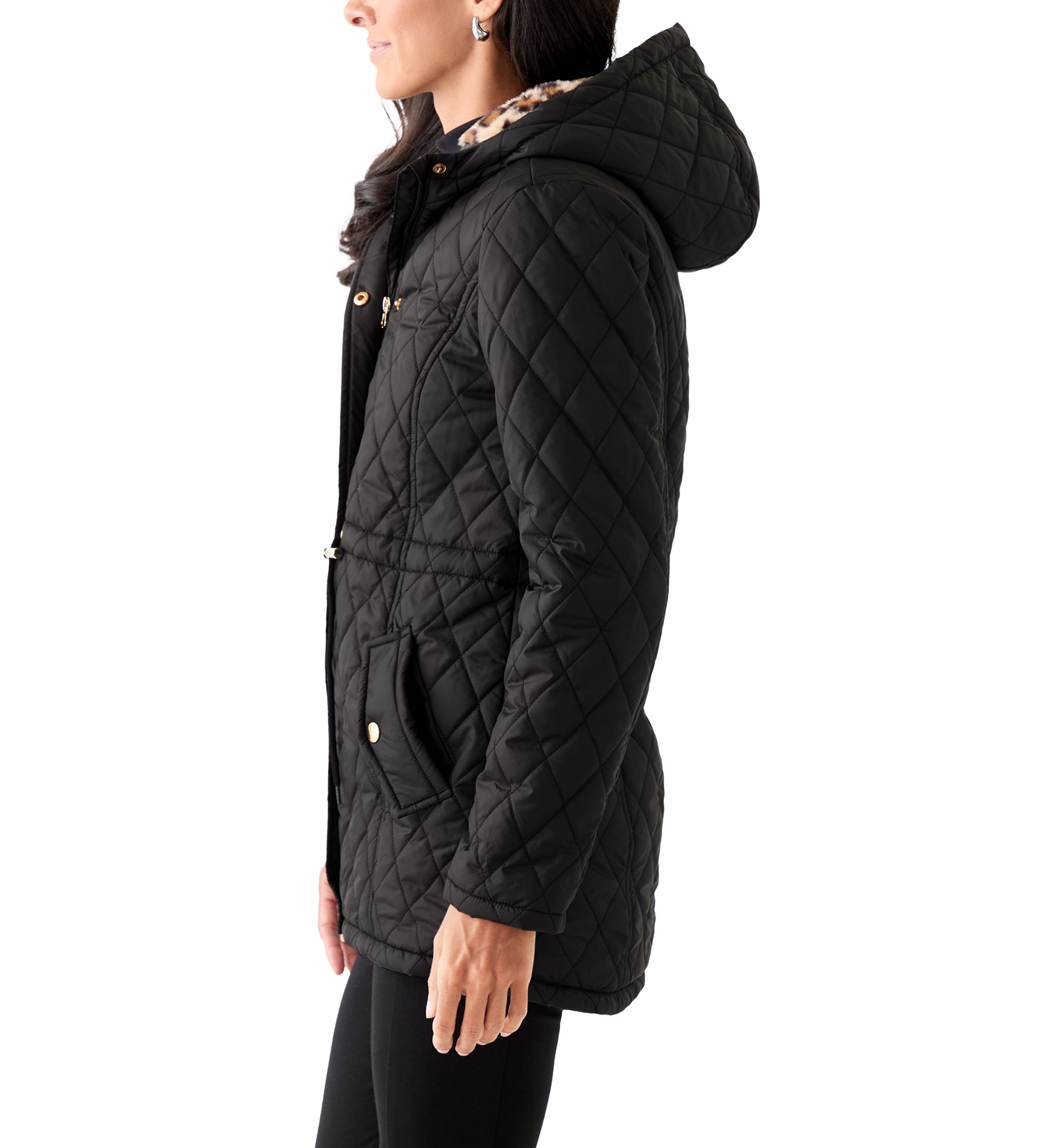 Womens Diamond Quilted Anorak Jacket