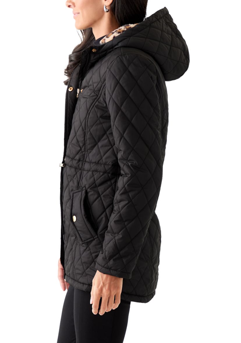 Womens Diamond Quilted Anorak Jacket