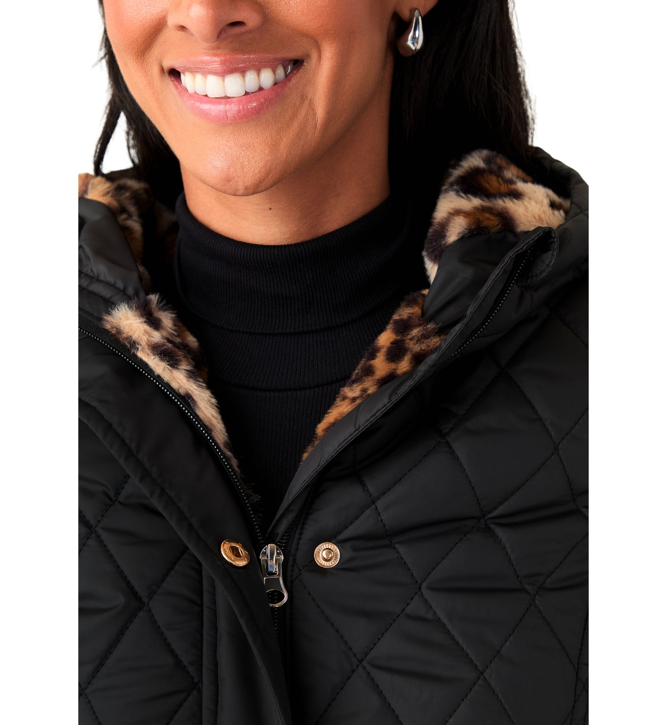 Womens Diamond Quilted Anorak Jacket