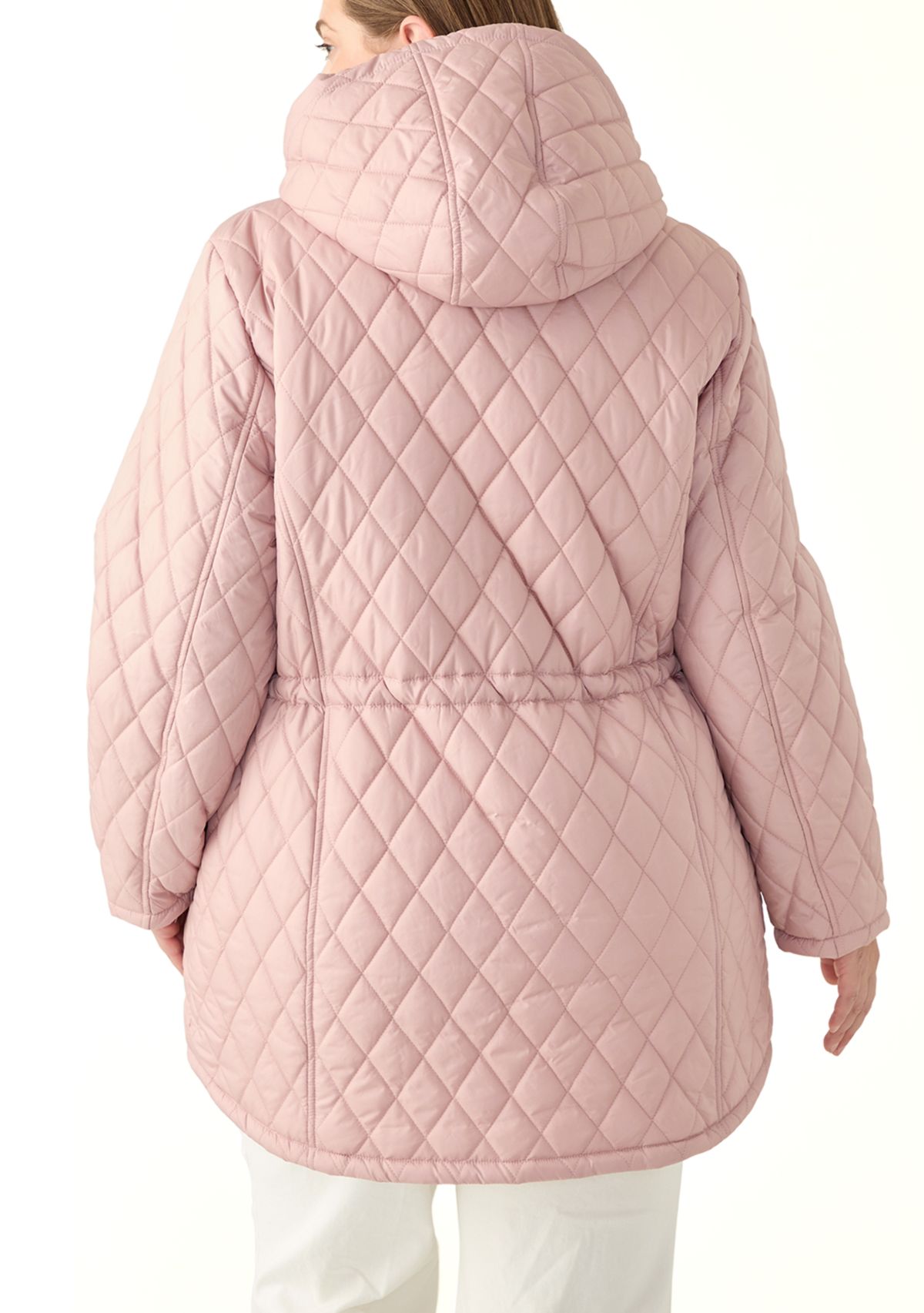 Plus Size Diamond Quilted Anorak Jacket 