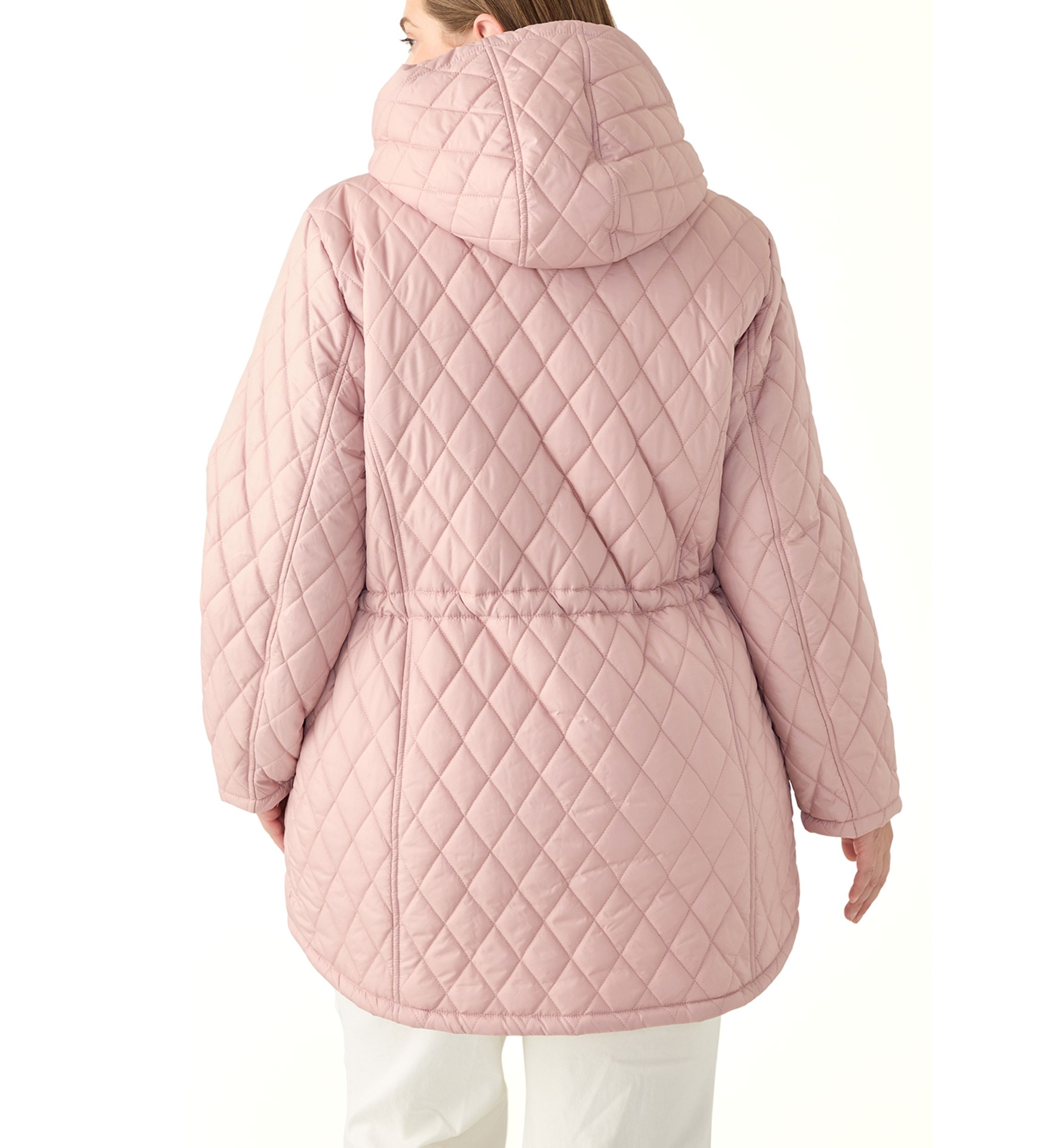 Plus Size Diamond Quilted Anorak Jacket 