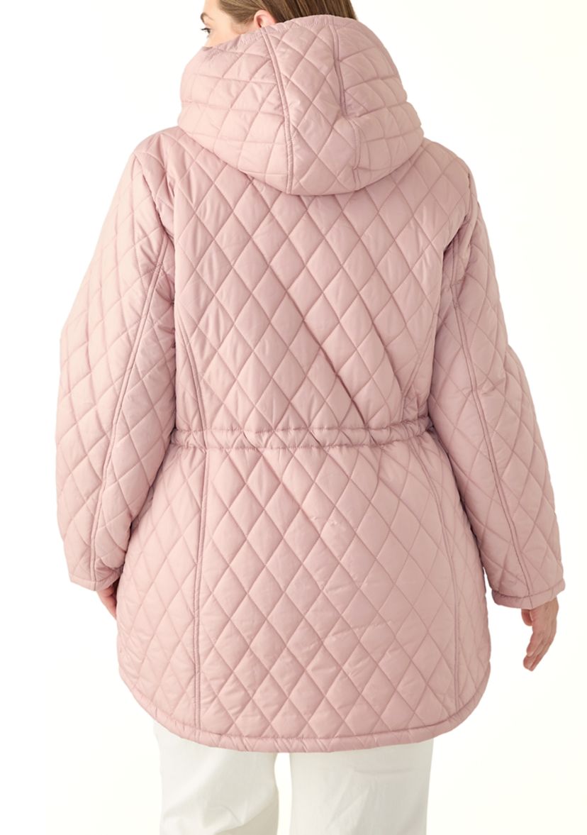 Plus Size Diamond Quilted Anorak Jacket 