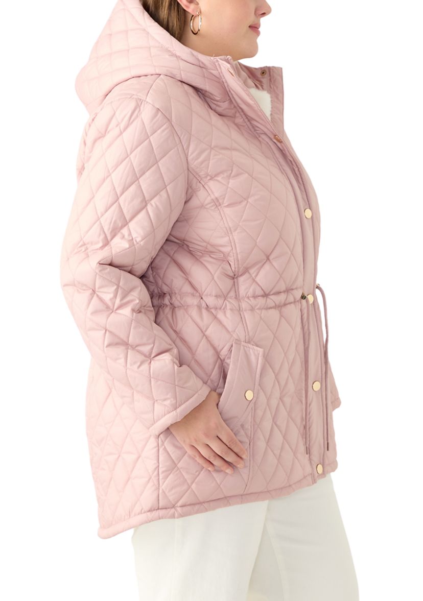 Plus Size Diamond Quilted Anorak Jacket 
