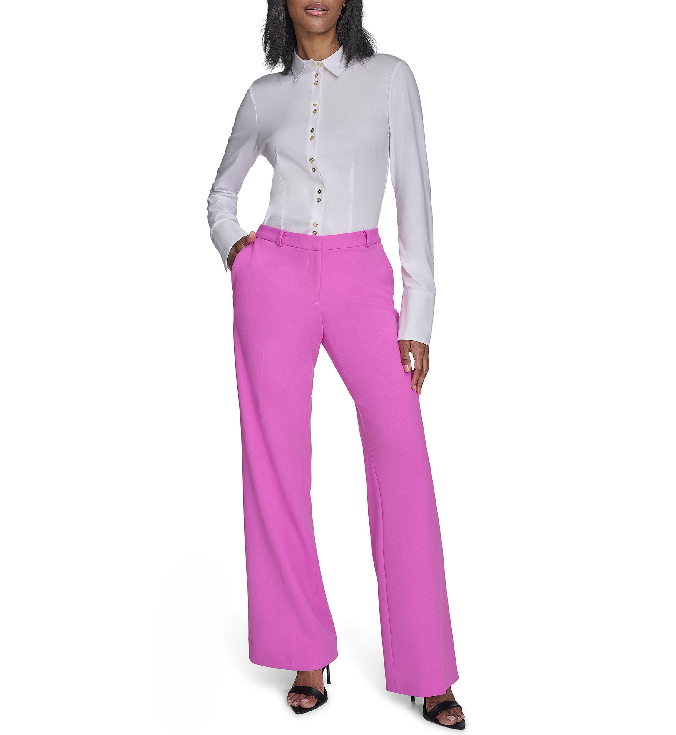 Womens Straight Leg Constructed Pants