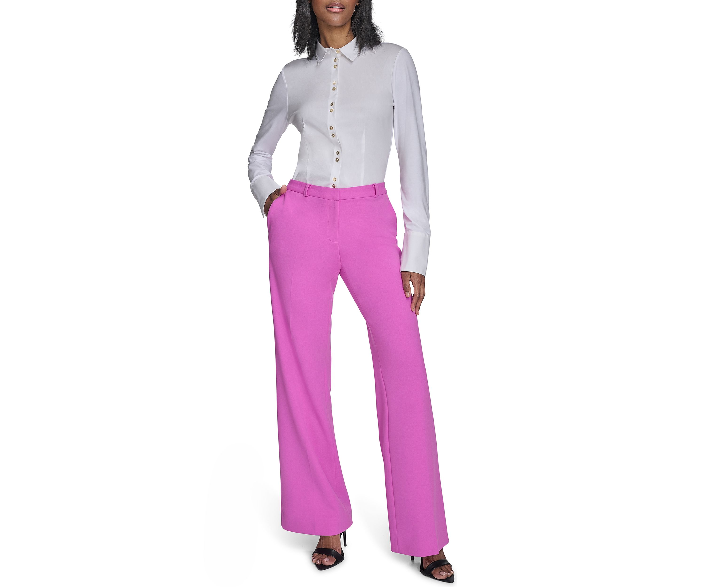Womens Straight Leg Constructed Pants
