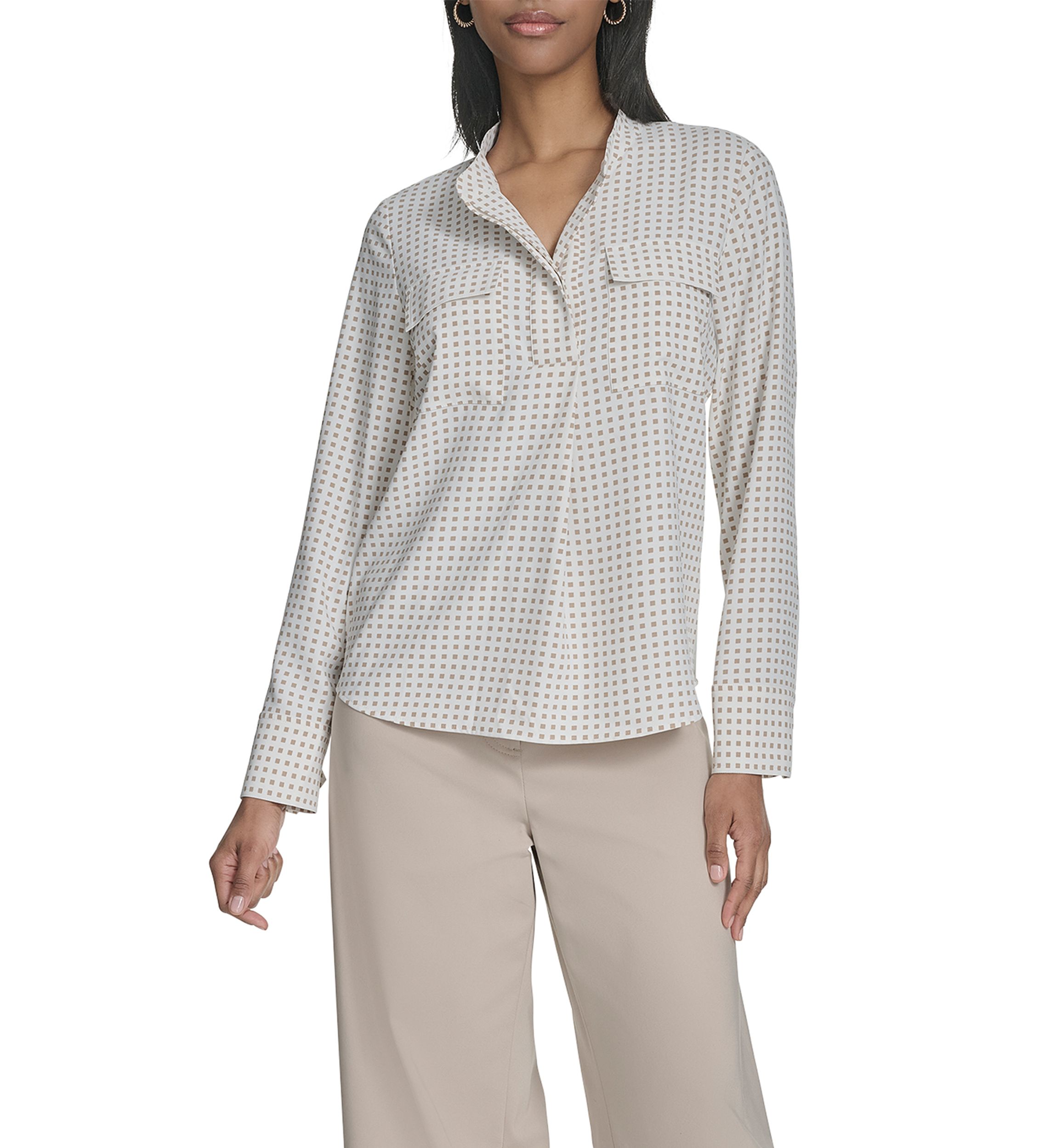 Womens Double Placket Top