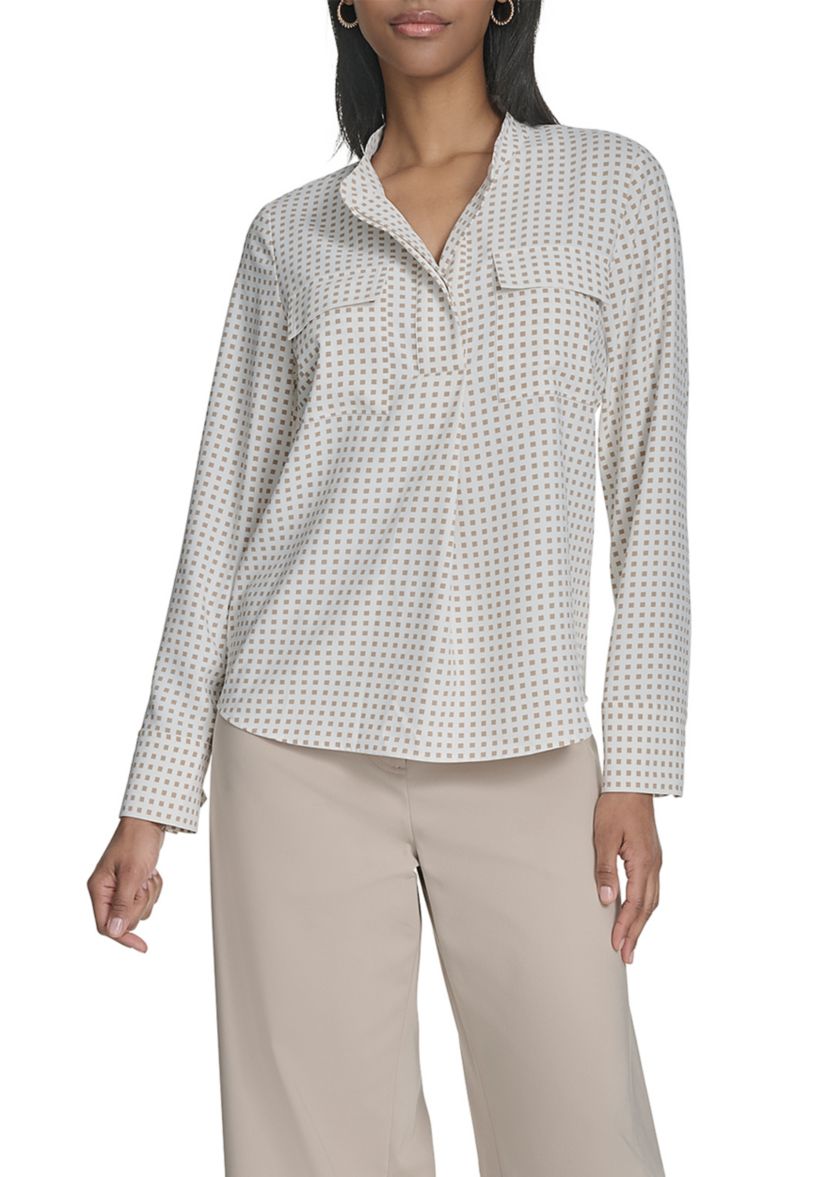 Womens Double Placket Top