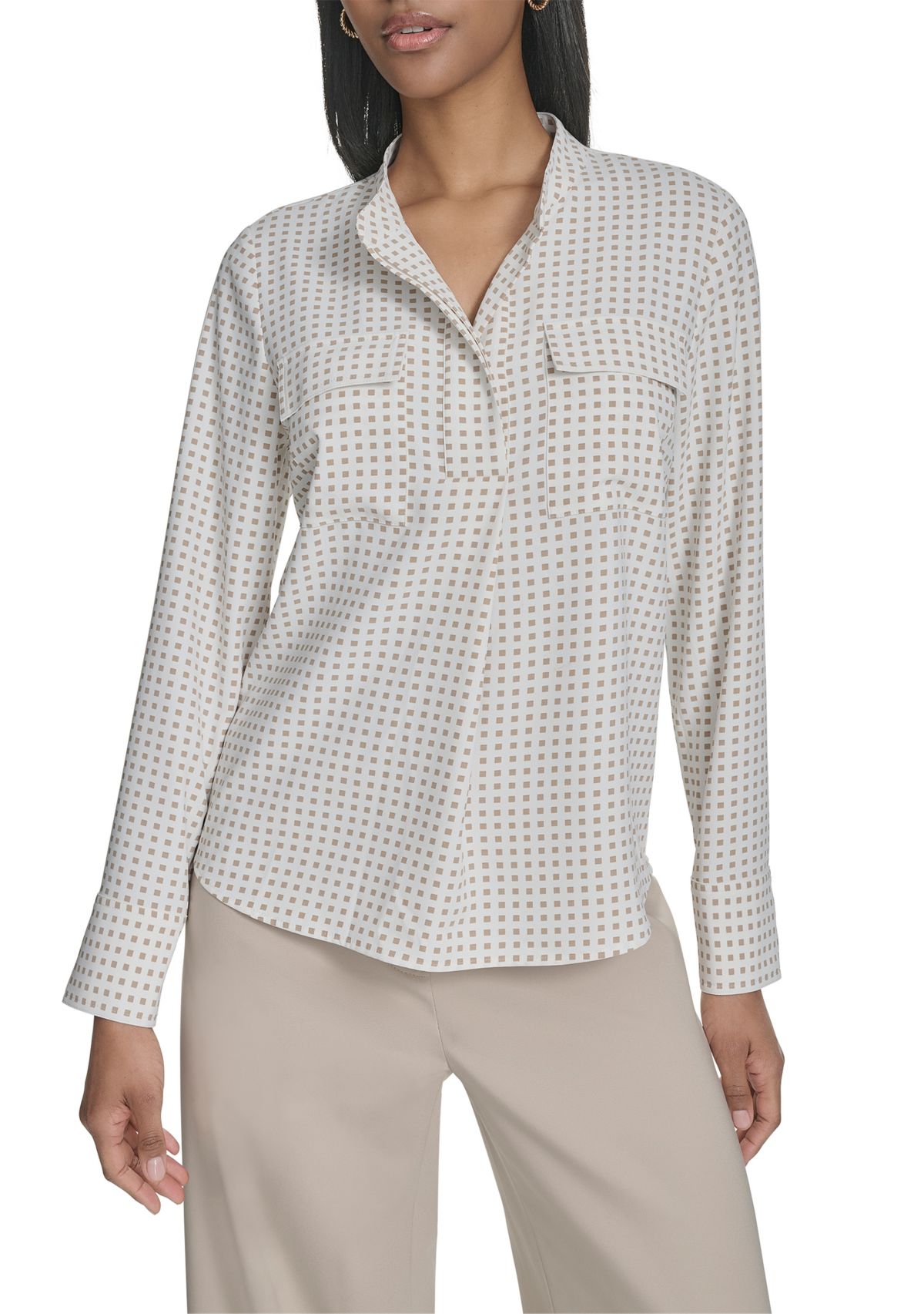 Womens Double Placket Top