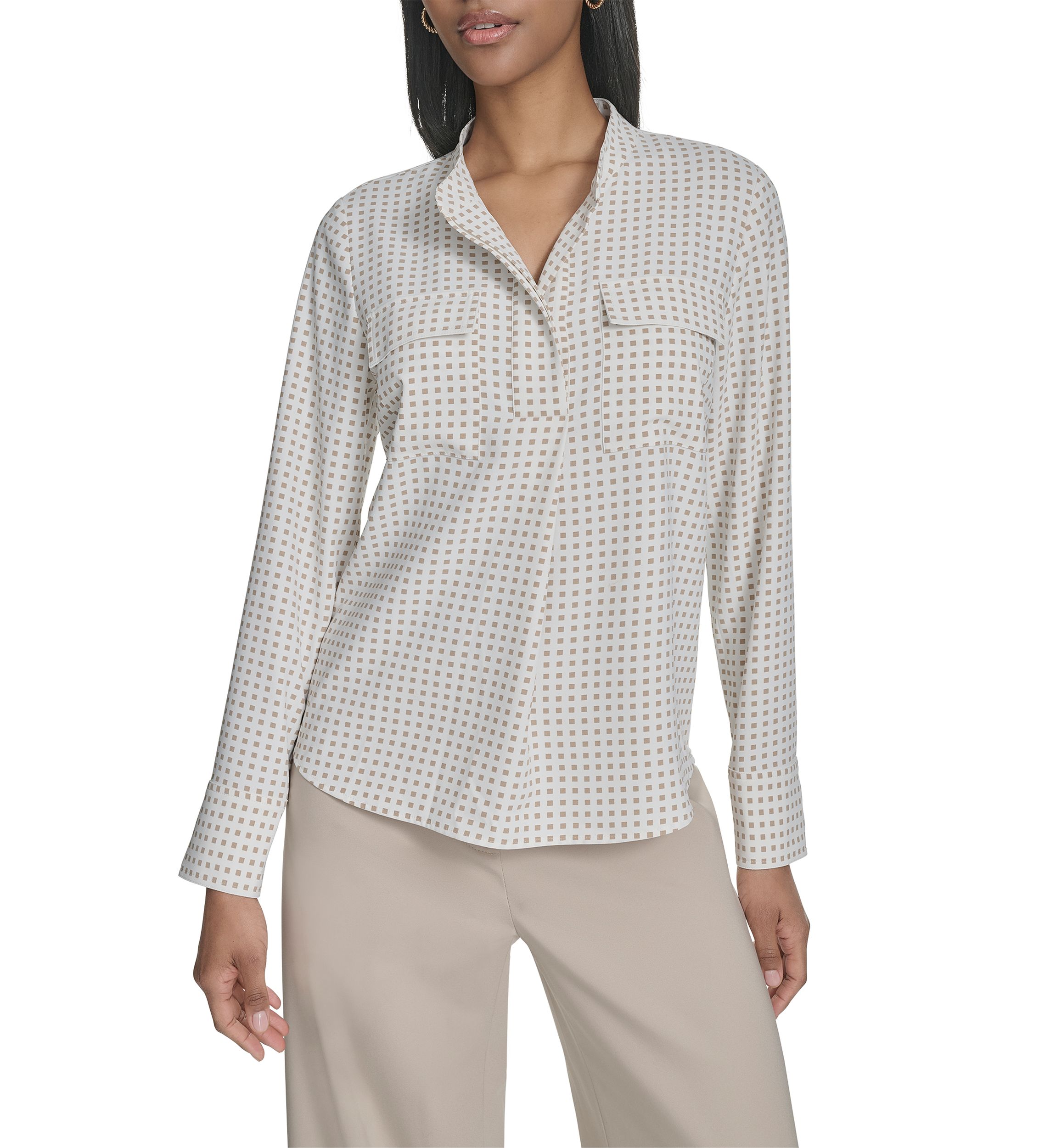 Womens Double Placket Top