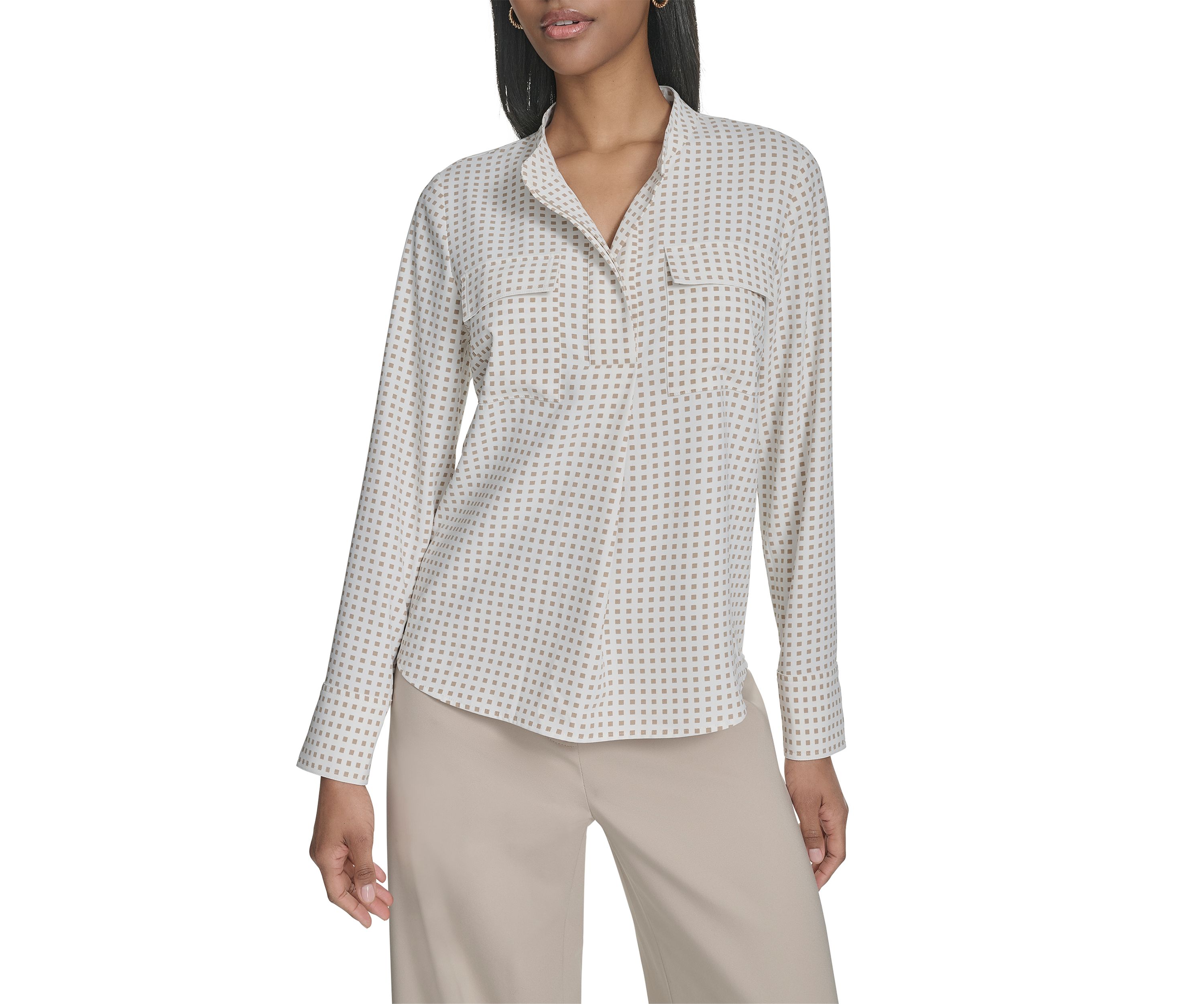 Womens Double Placket Top