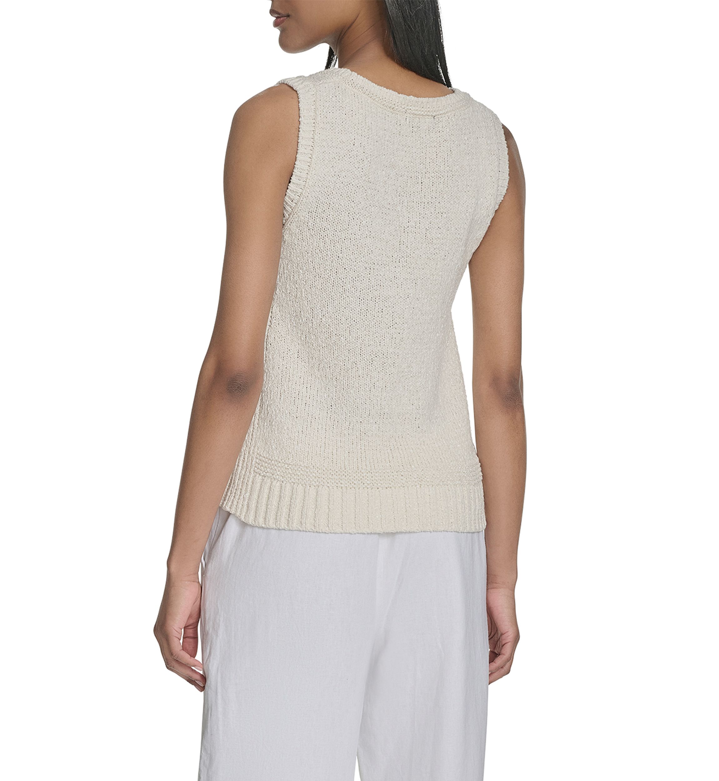 Womens Ribbed Trim Knit Tank