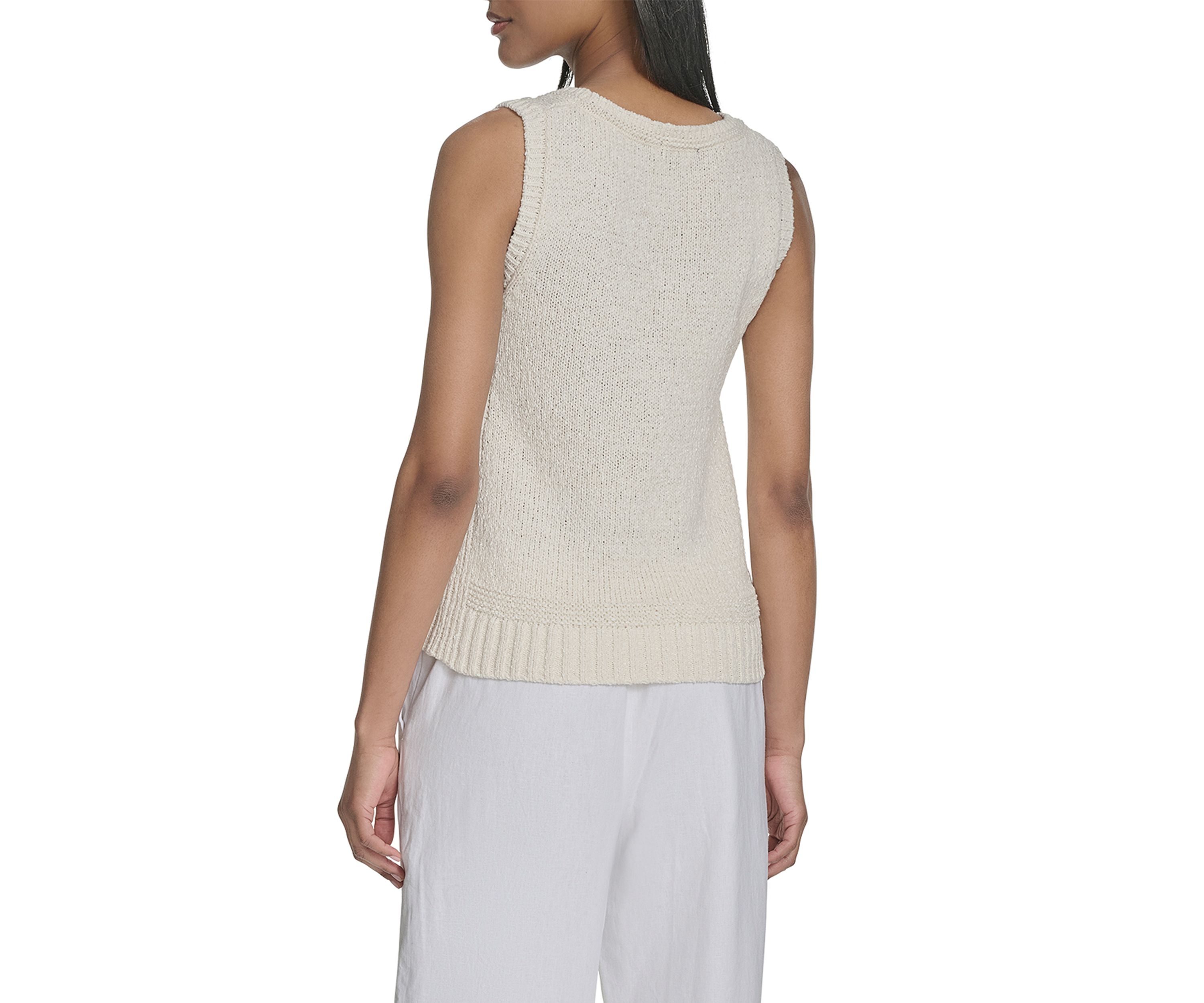Womens Ribbed Trim Knit Tank