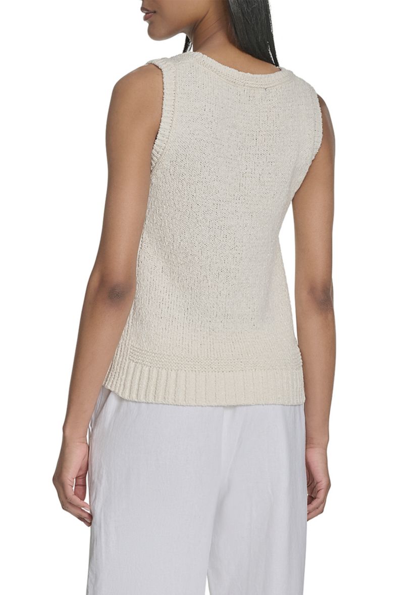 Womens Ribbed Trim Knit Tank
