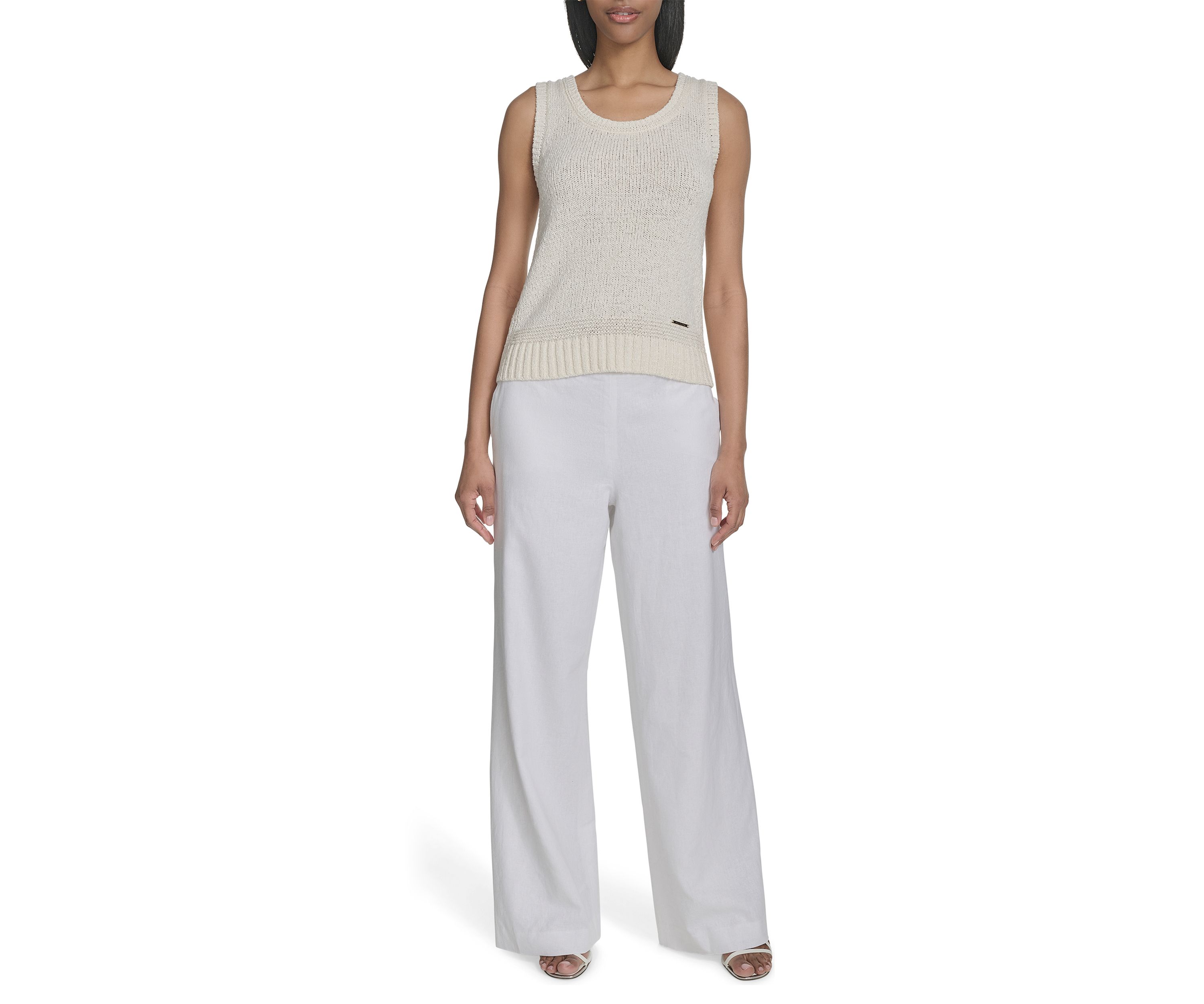 Womens Ribbed Trim Knit Tank