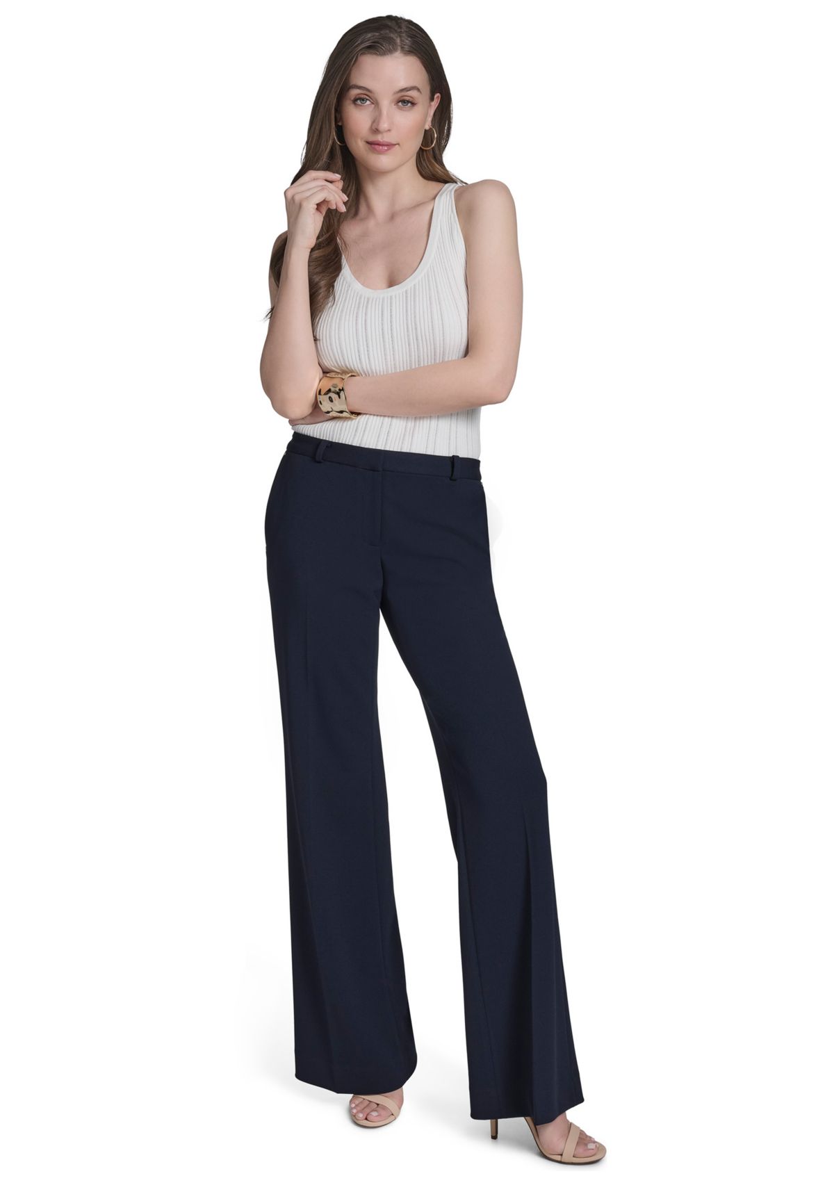 Womens Constructed Wide Leg Pants
