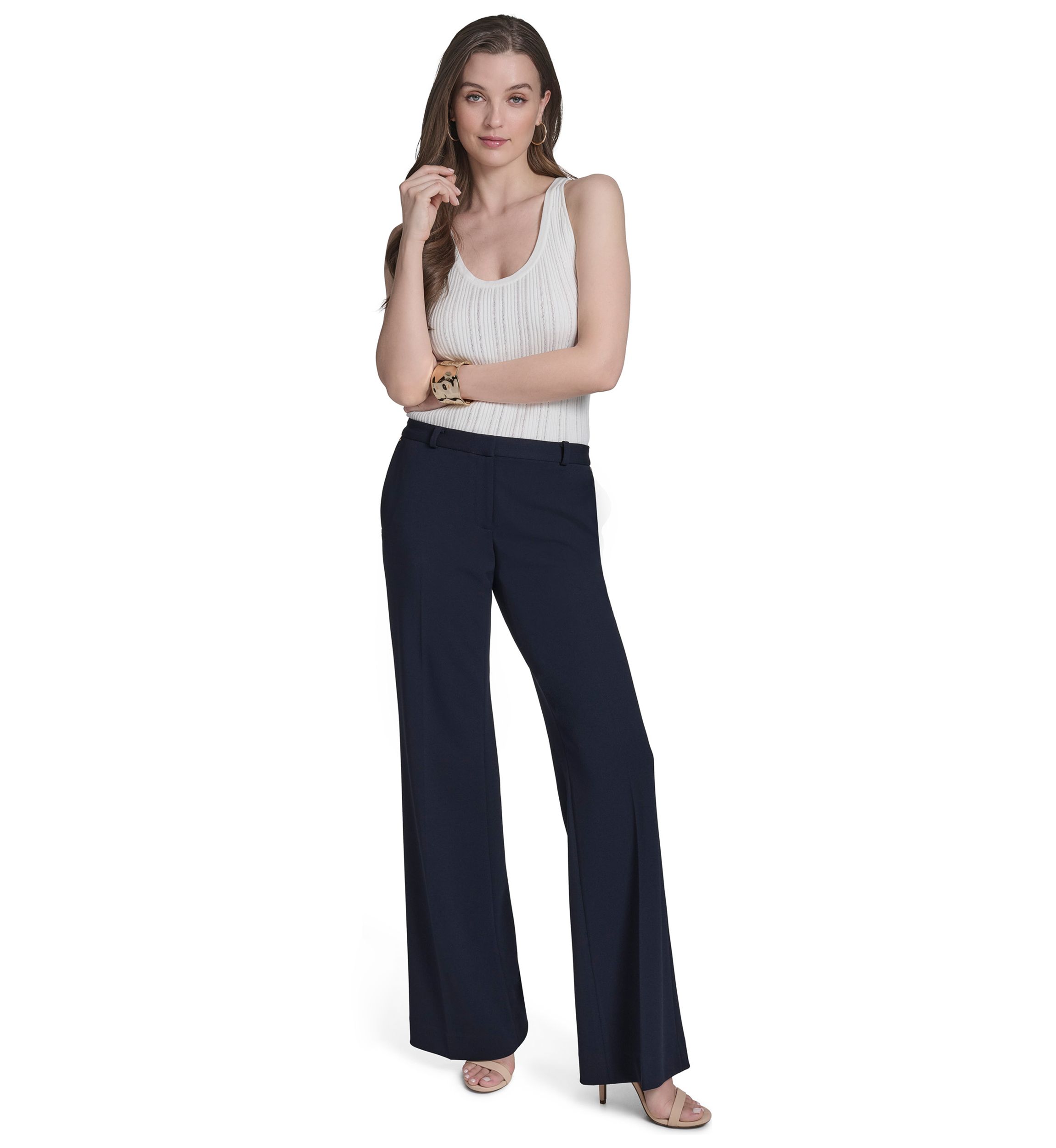 Womens Constructed Wide Leg Pants