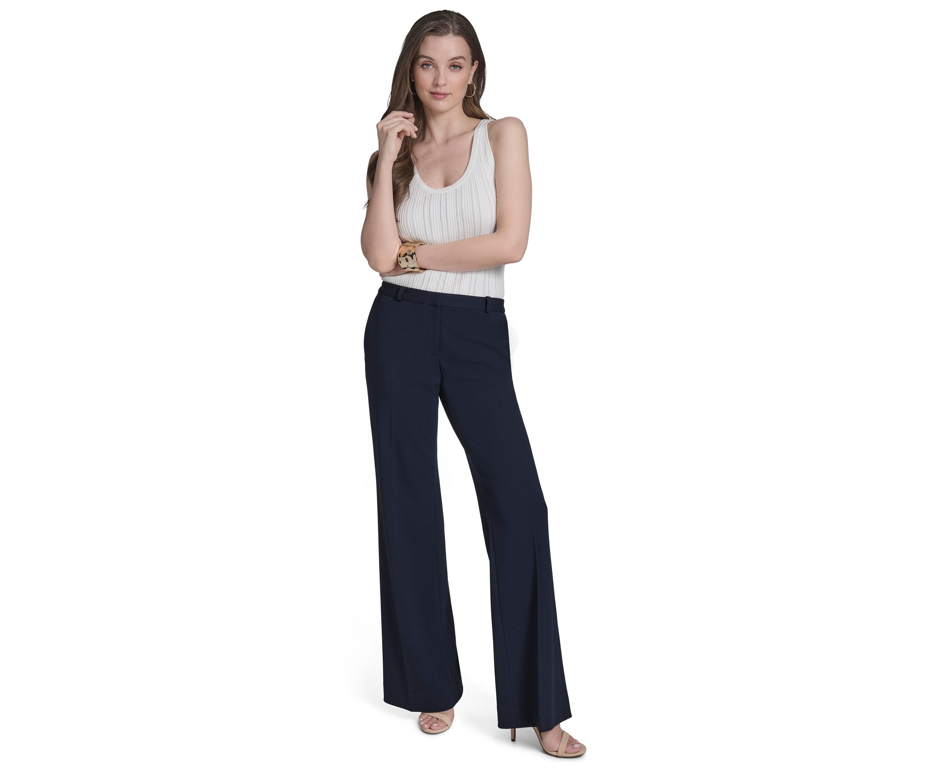 Womens Constructed Wide Leg Pants