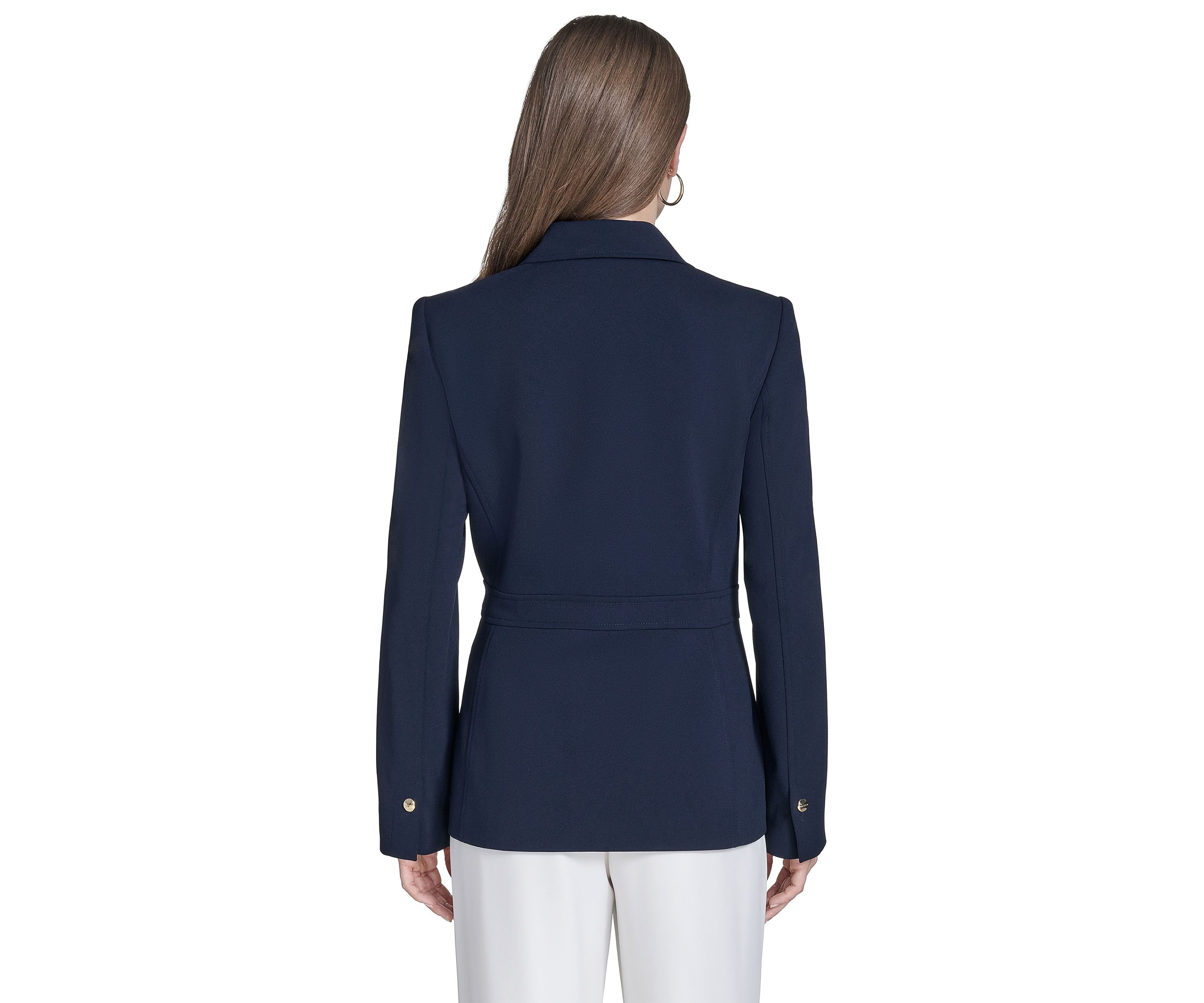 Womens Center Snap Double Pocket Suit Separate Jacket