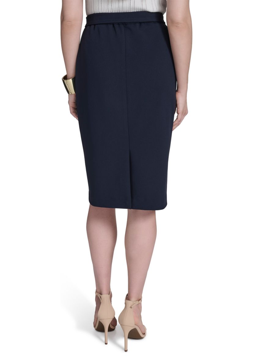 Womens Snap Belt Pencil Skirt