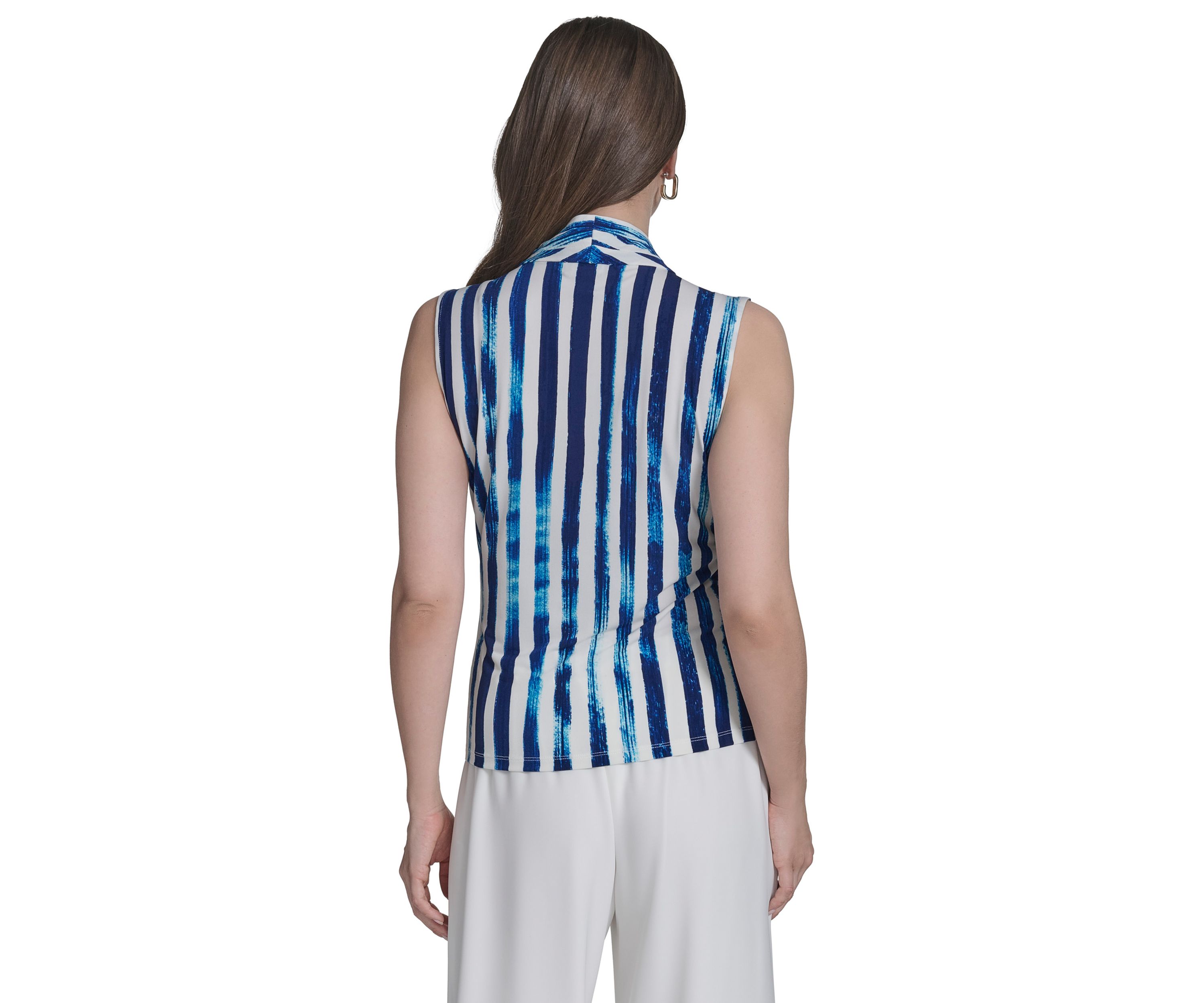 Womens Stripe Printed Jersey Top