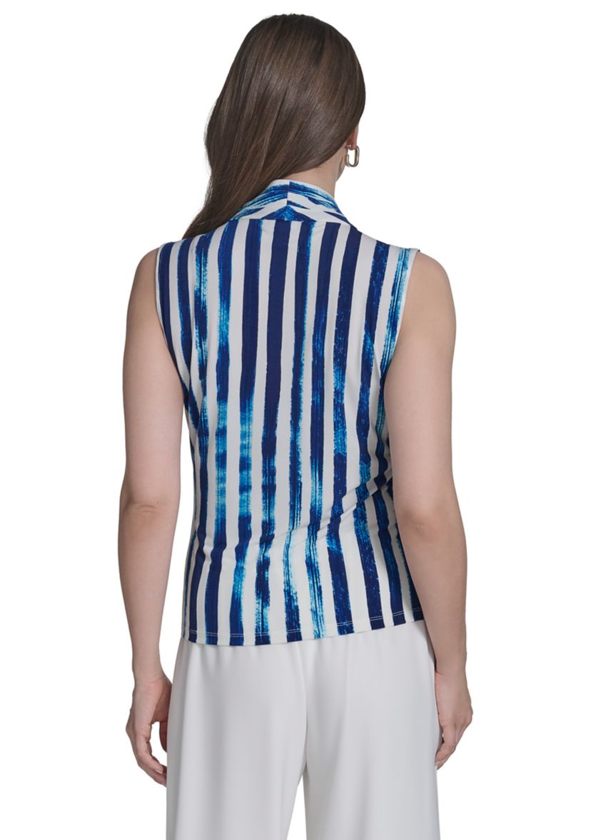Womens Stripe Printed Jersey Top