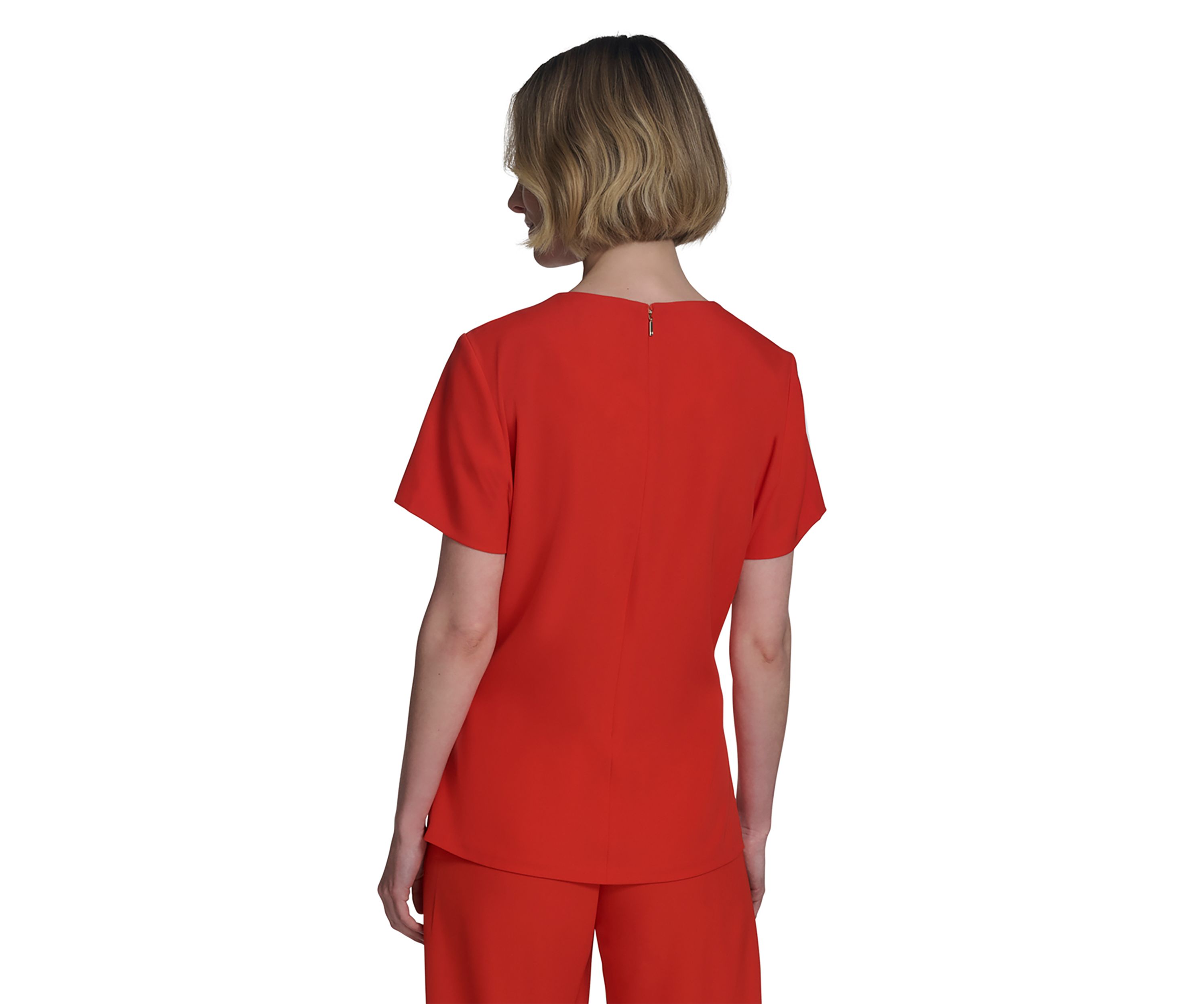 Womens Horsebit Buckle Belted Top