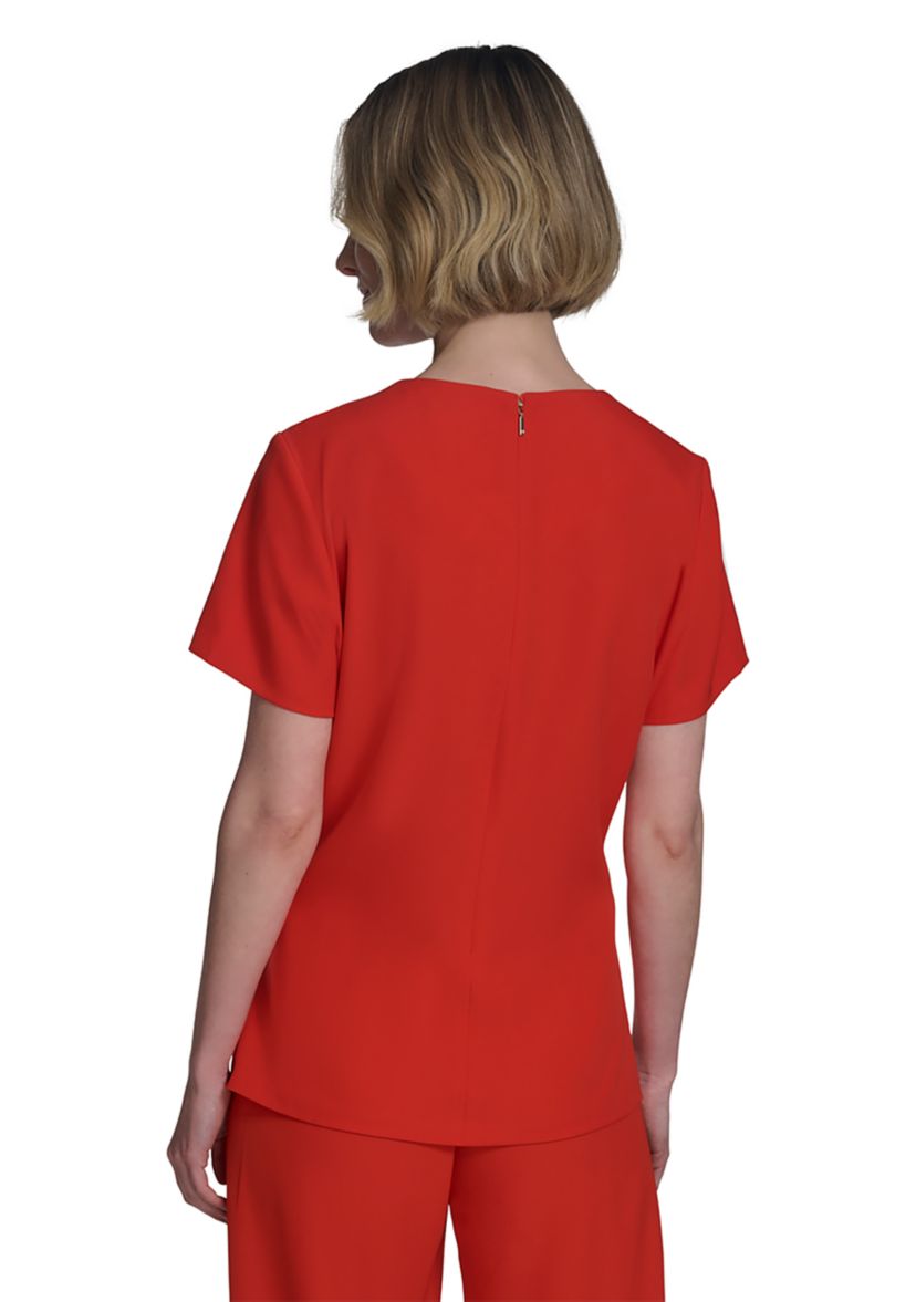 Womens Horsebit Buckle Belted Top