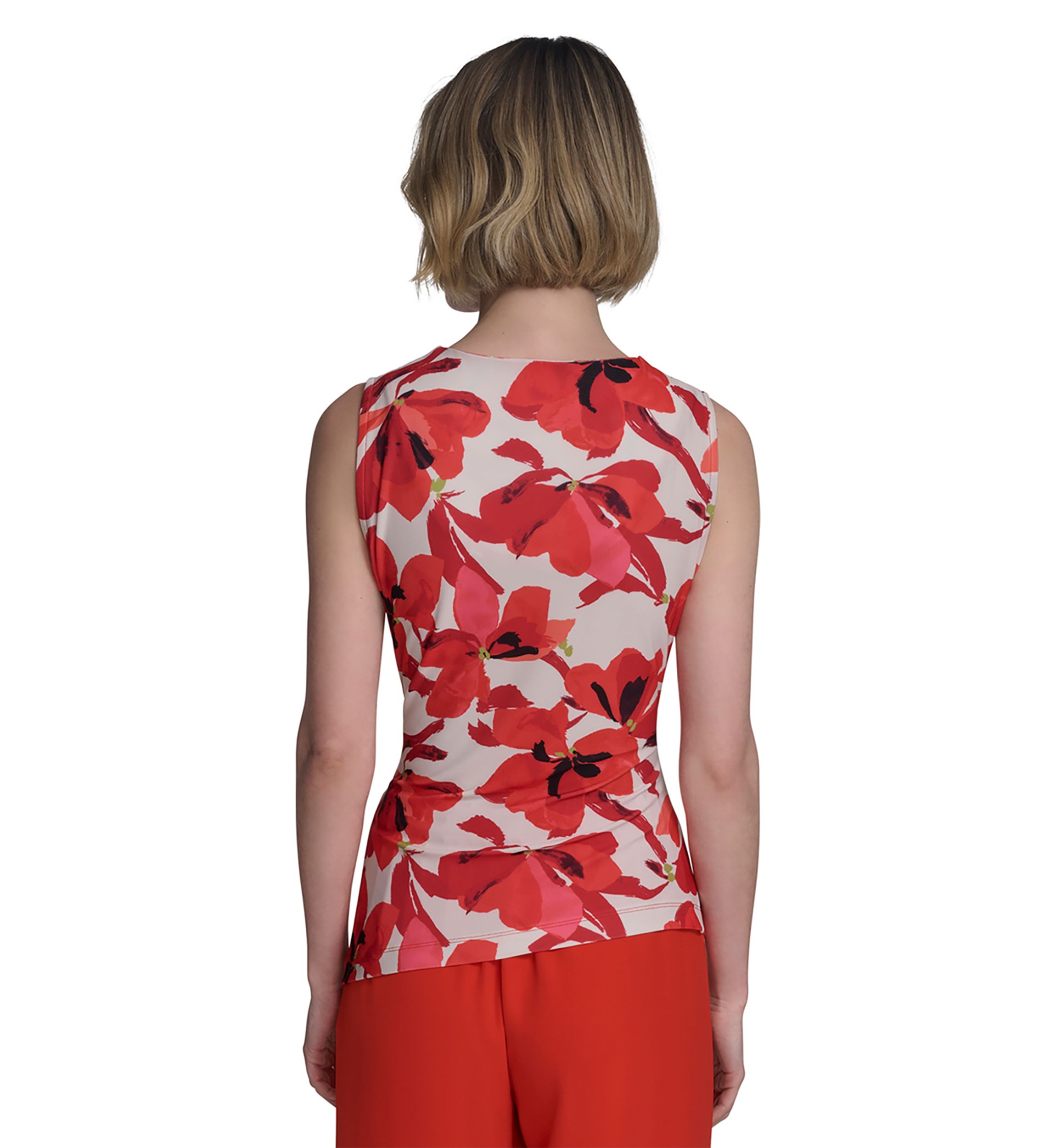 Womens Printed Cowl Neck Top