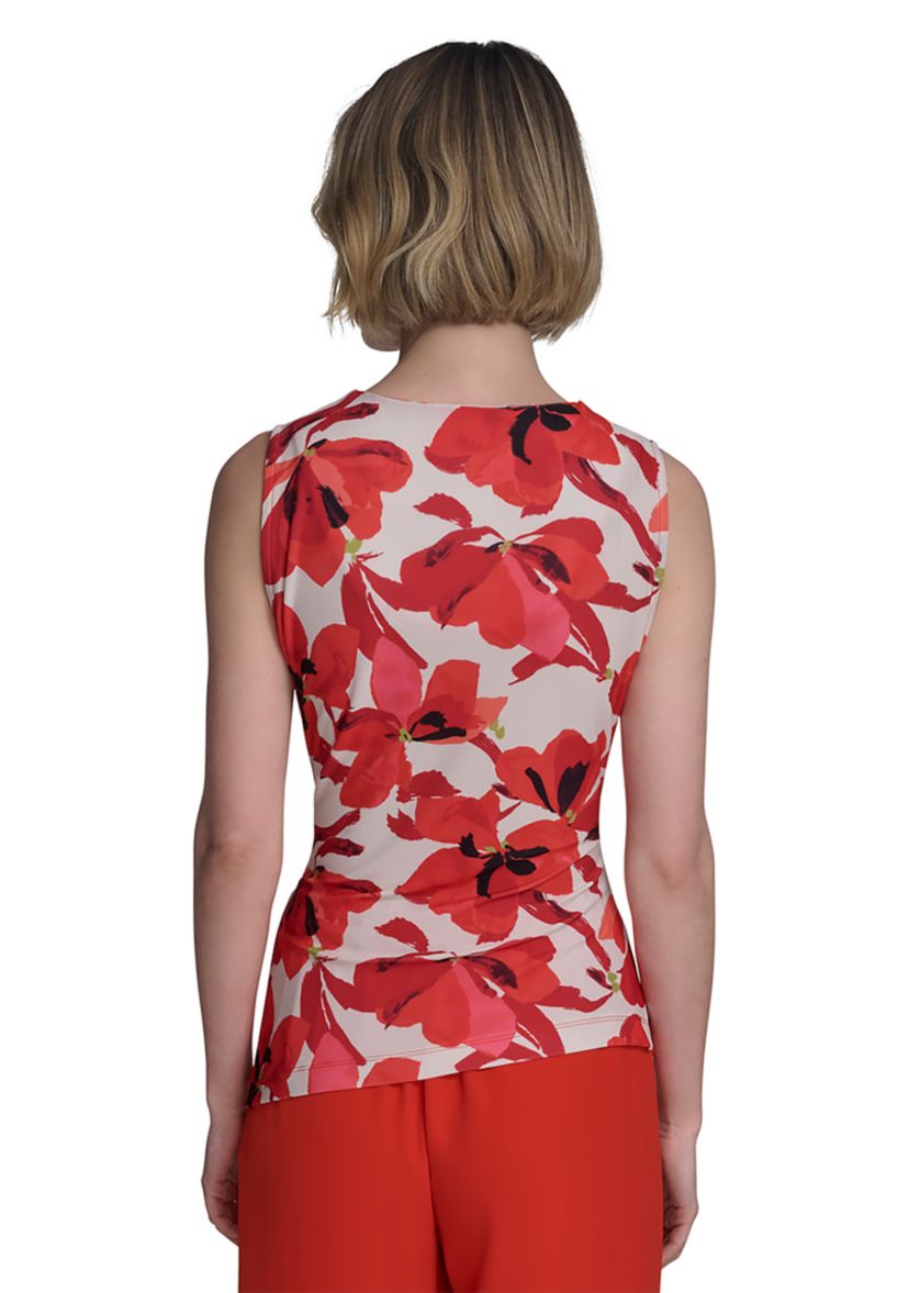 Womens Printed Cowl Neck Top