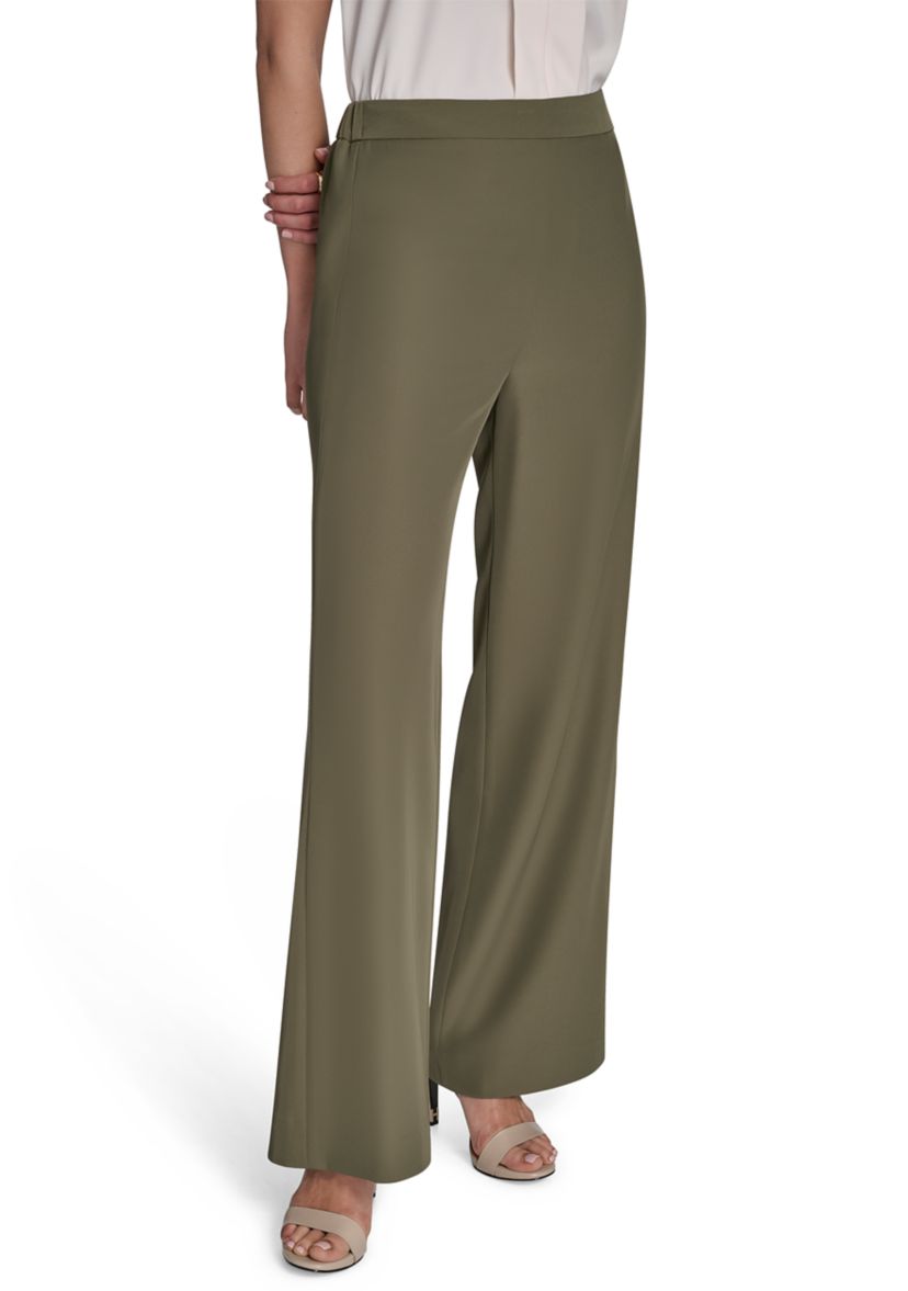 Womens Soft Suiting Wide Leg Pull On Pants