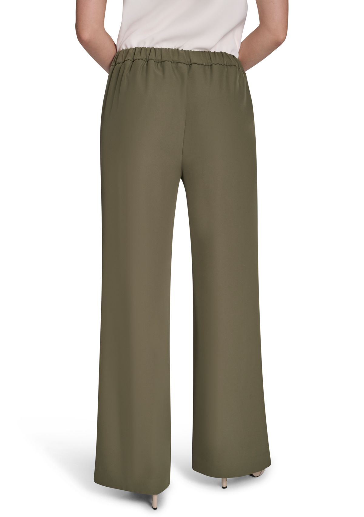 Womens Soft Suiting Wide Leg Pull On Pants