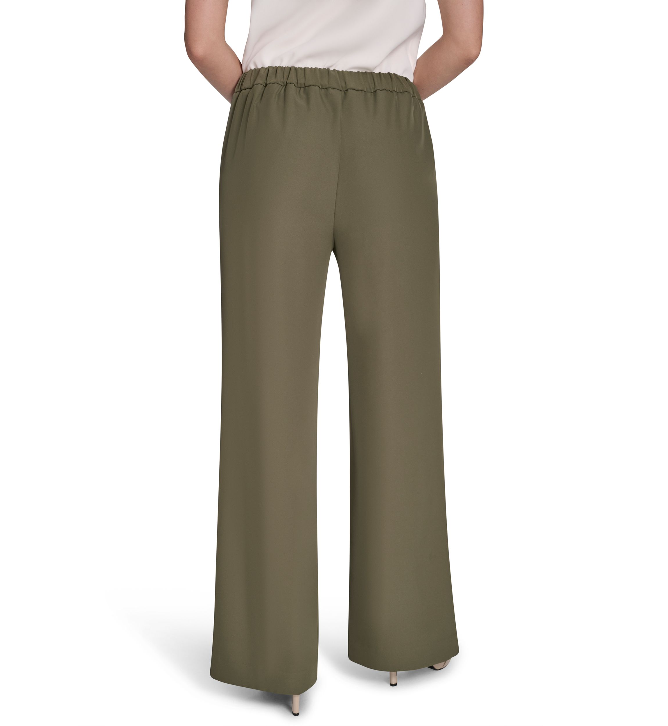 Womens Soft Suiting Wide Leg Pull On Pants