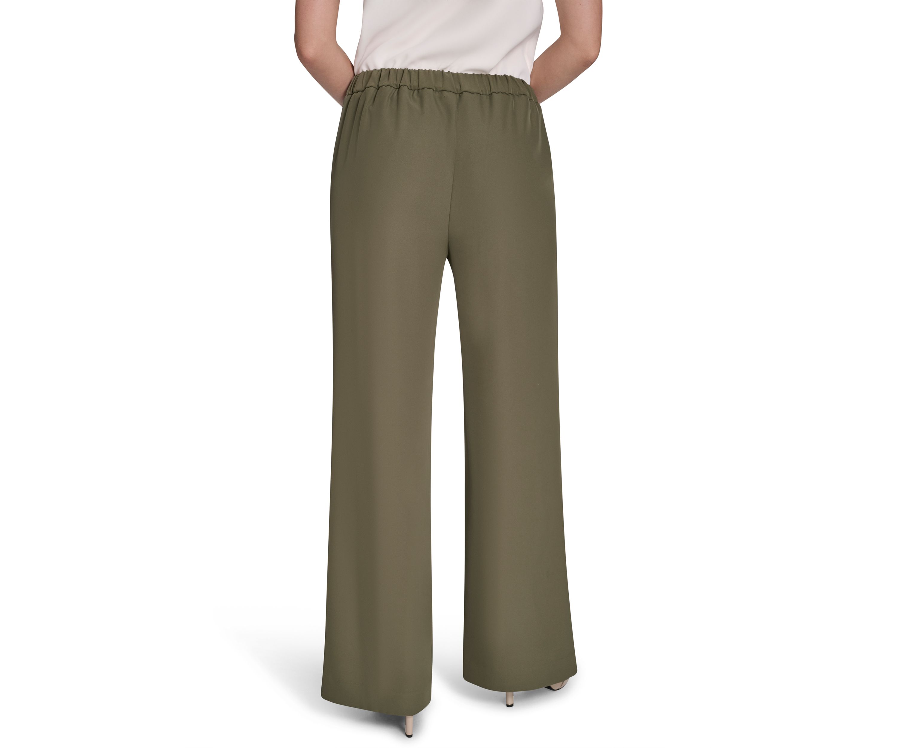 Womens Soft Suiting Wide Leg Pull On Pants