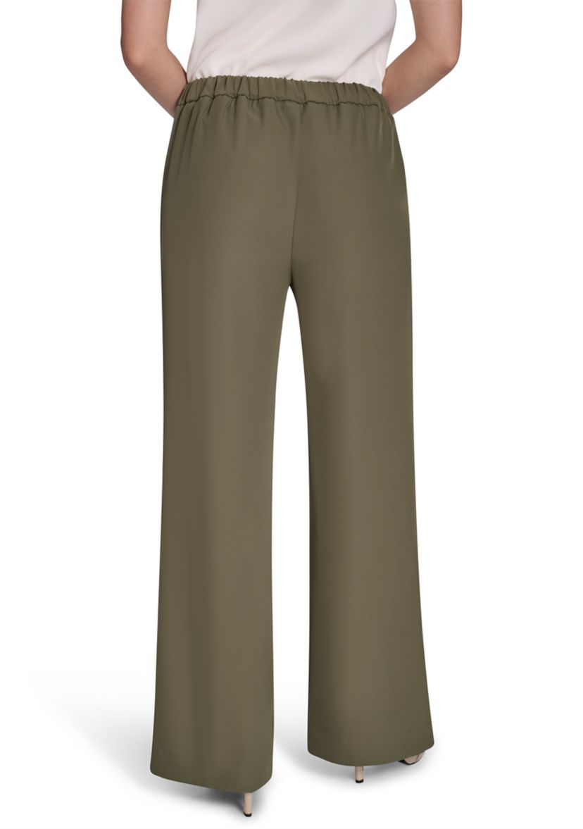 Womens Soft Suiting Wide Leg Pull On Pants