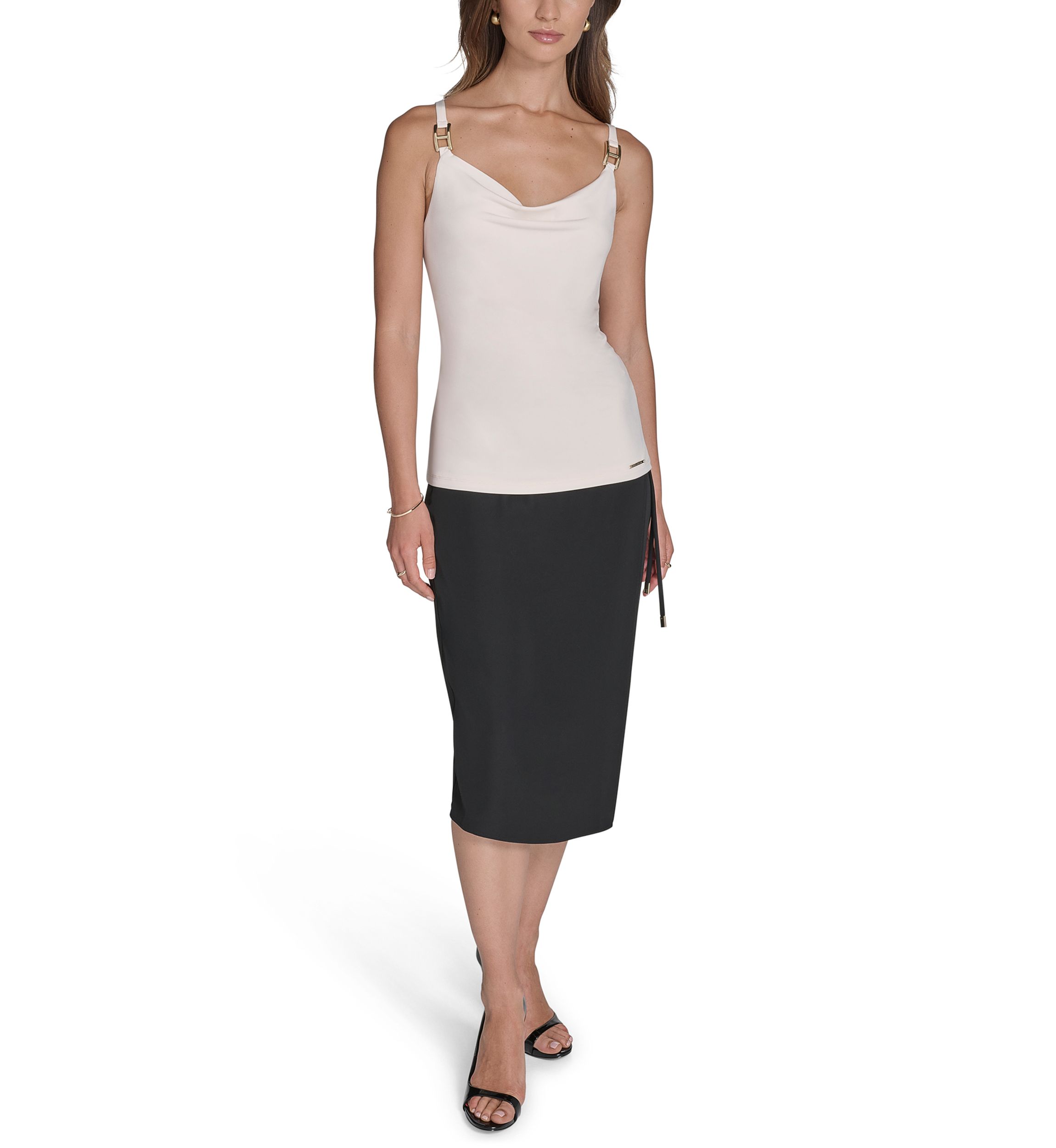 Womens Hardware Sleeveless Jersey Top