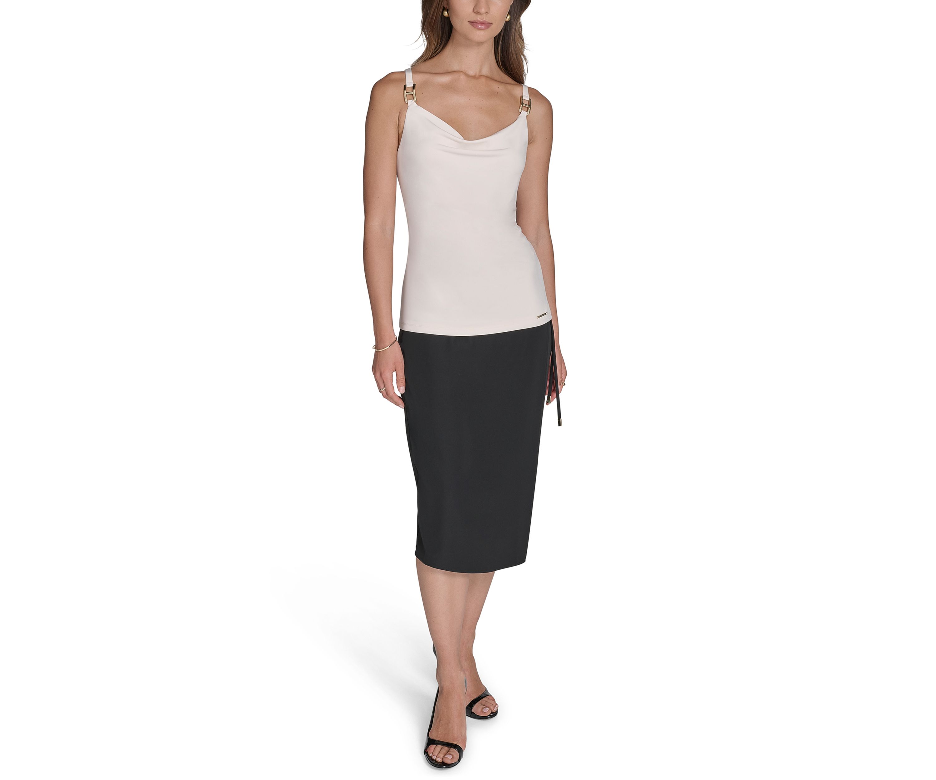 Womens Hardware Sleeveless Jersey Top