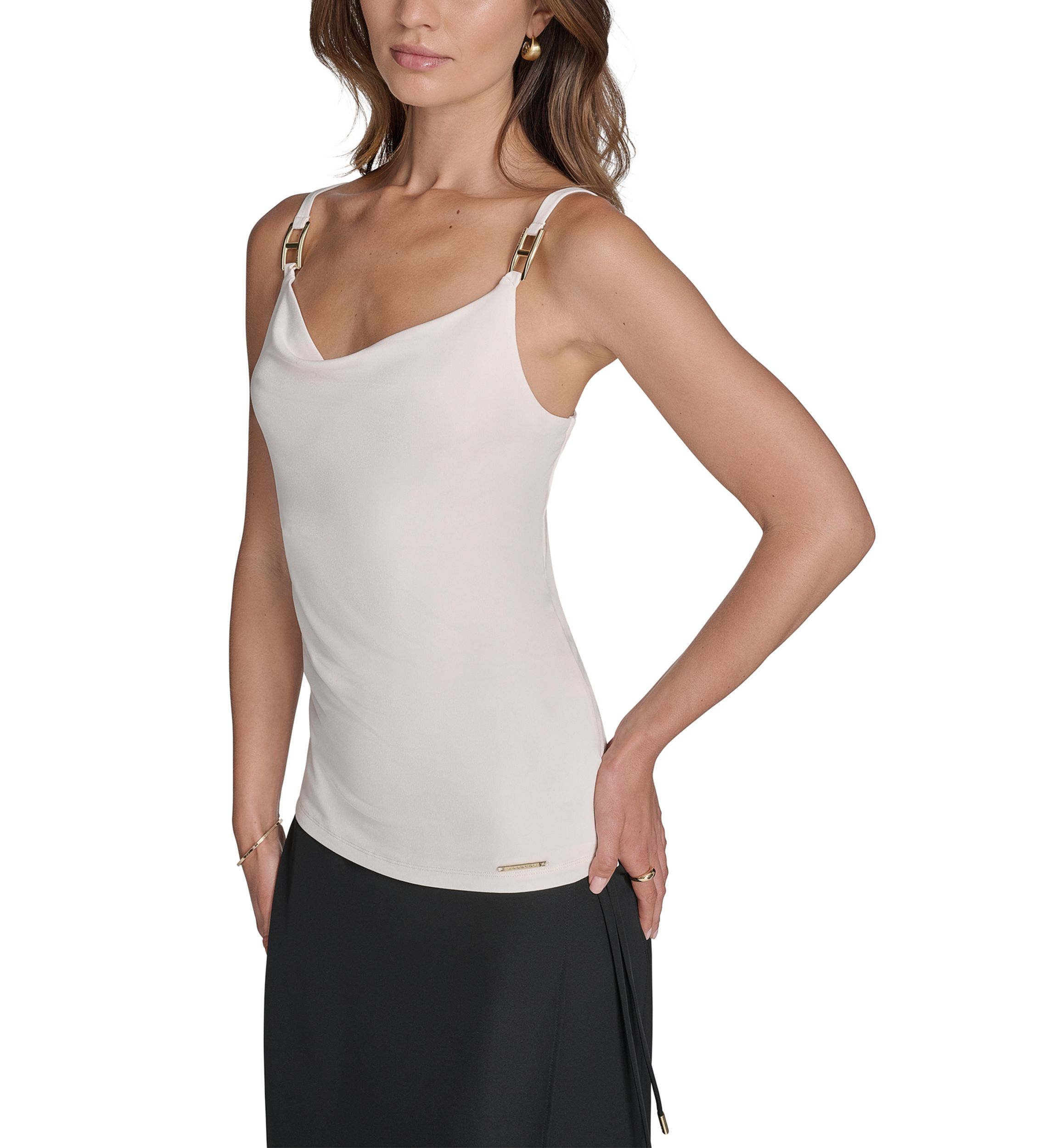 Womens Hardware Sleeveless Jersey Top