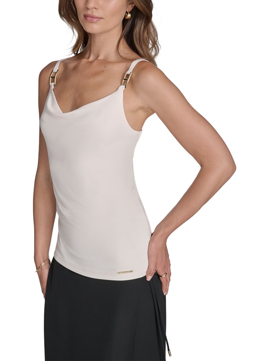 Womens Hardware Sleeveless Jersey Top