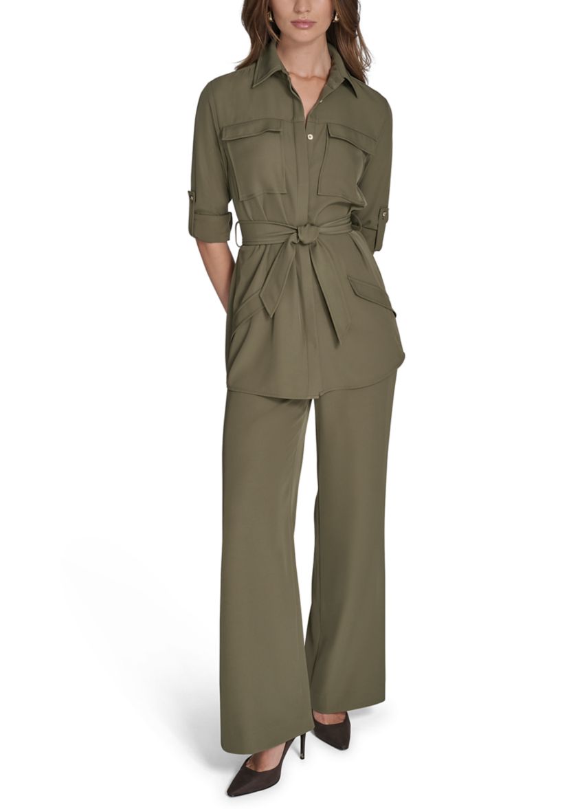 Womens Soft Suiting Belted Blazer