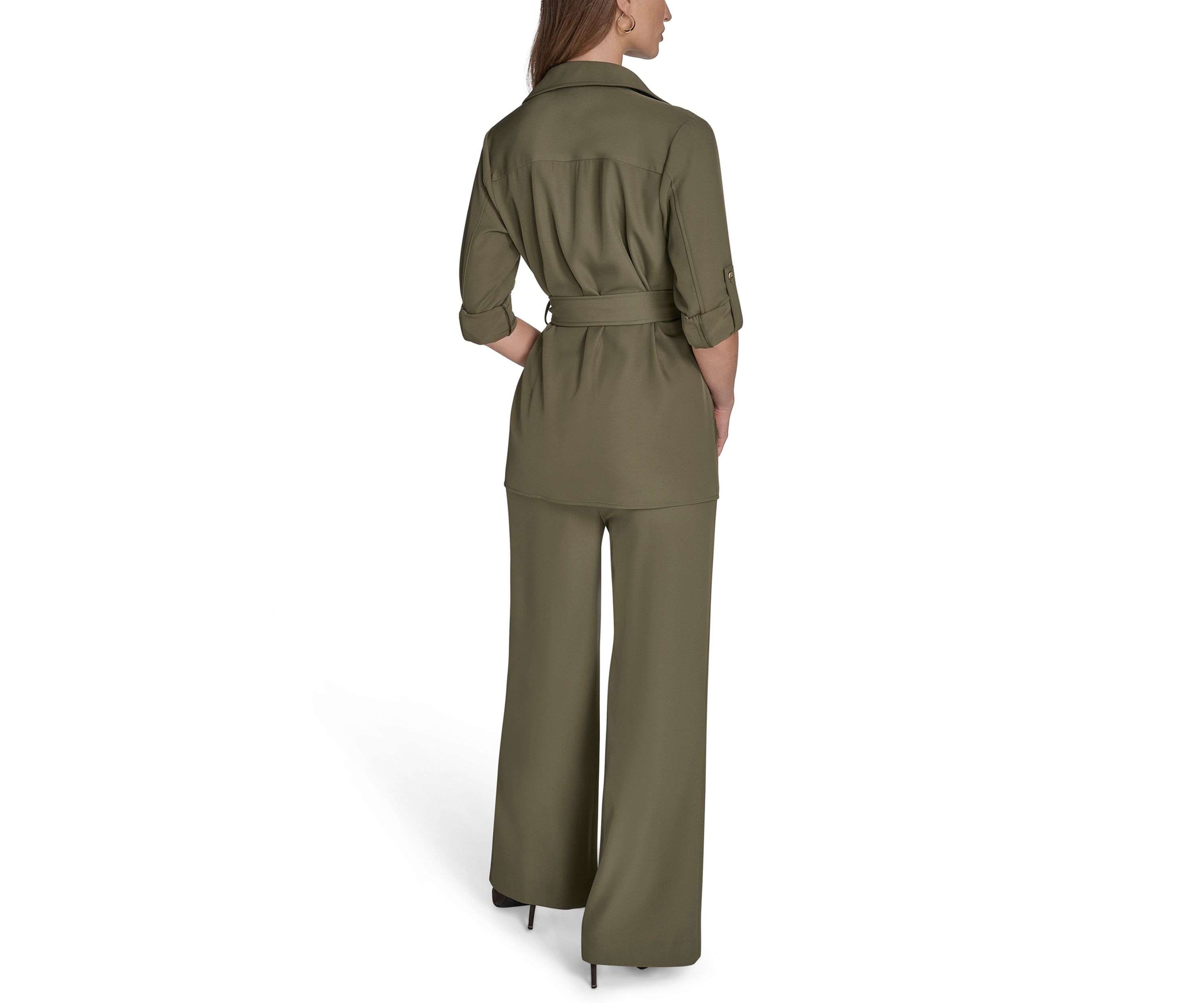 Womens Soft Suiting Belted Blazer