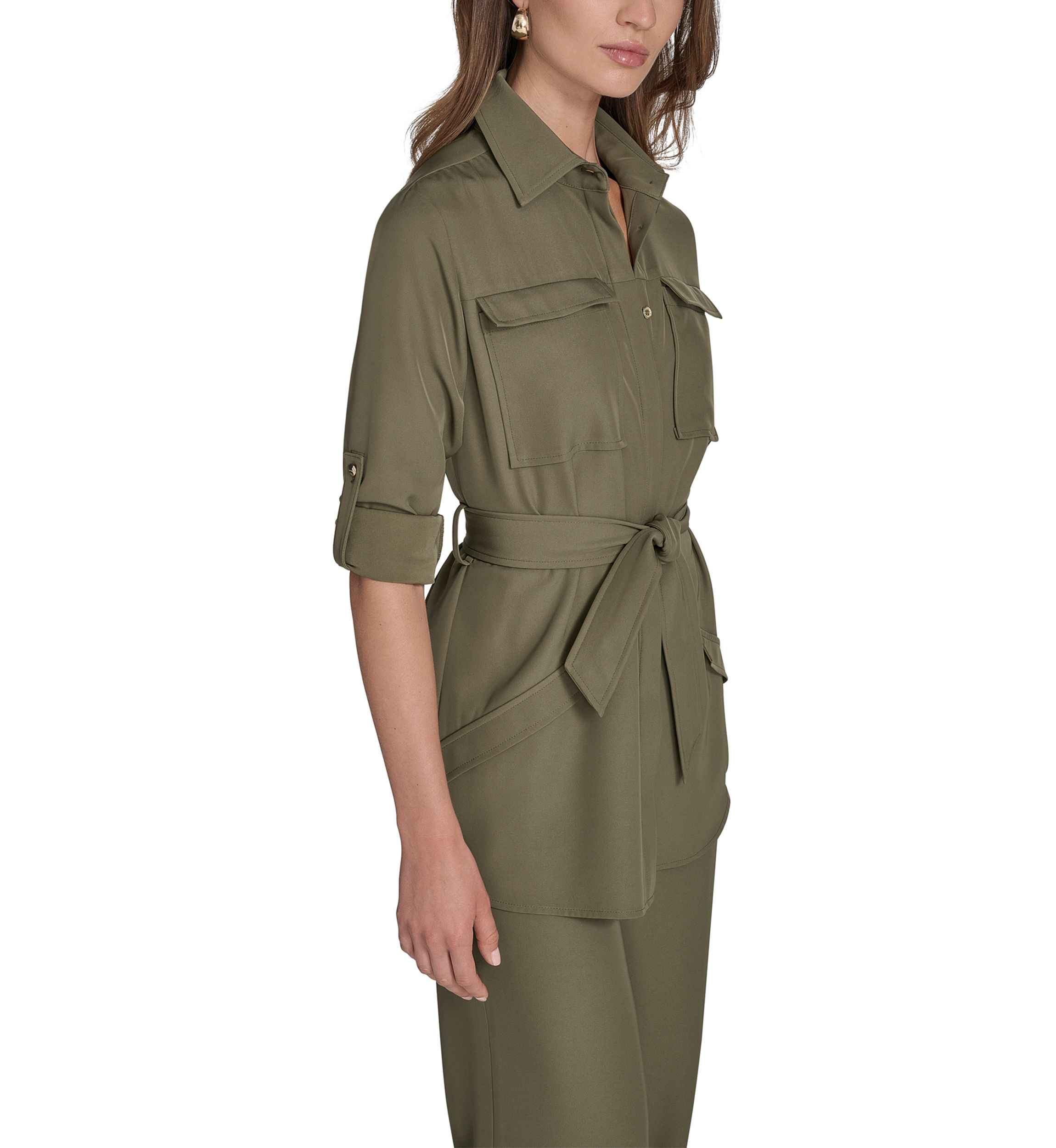 Womens Soft Suiting Belted Blazer