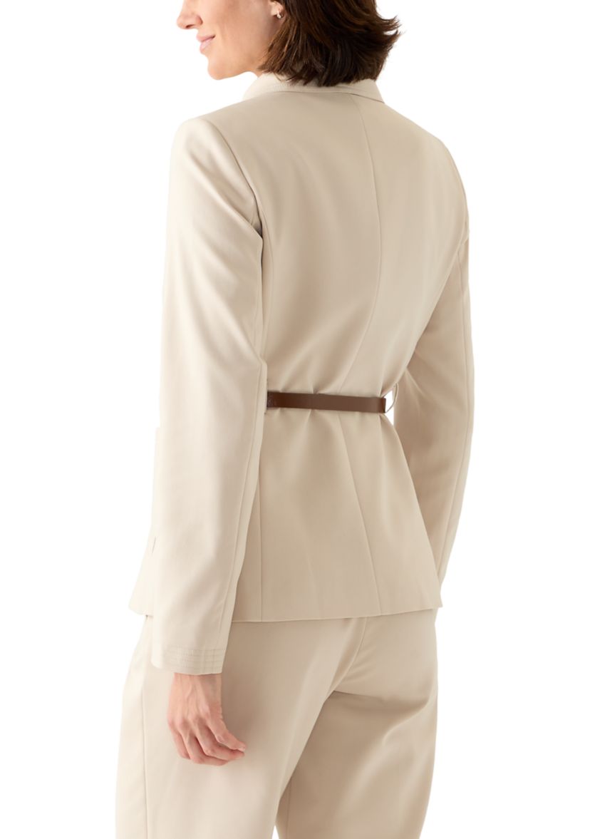 Womens Belted Button Up Blazer