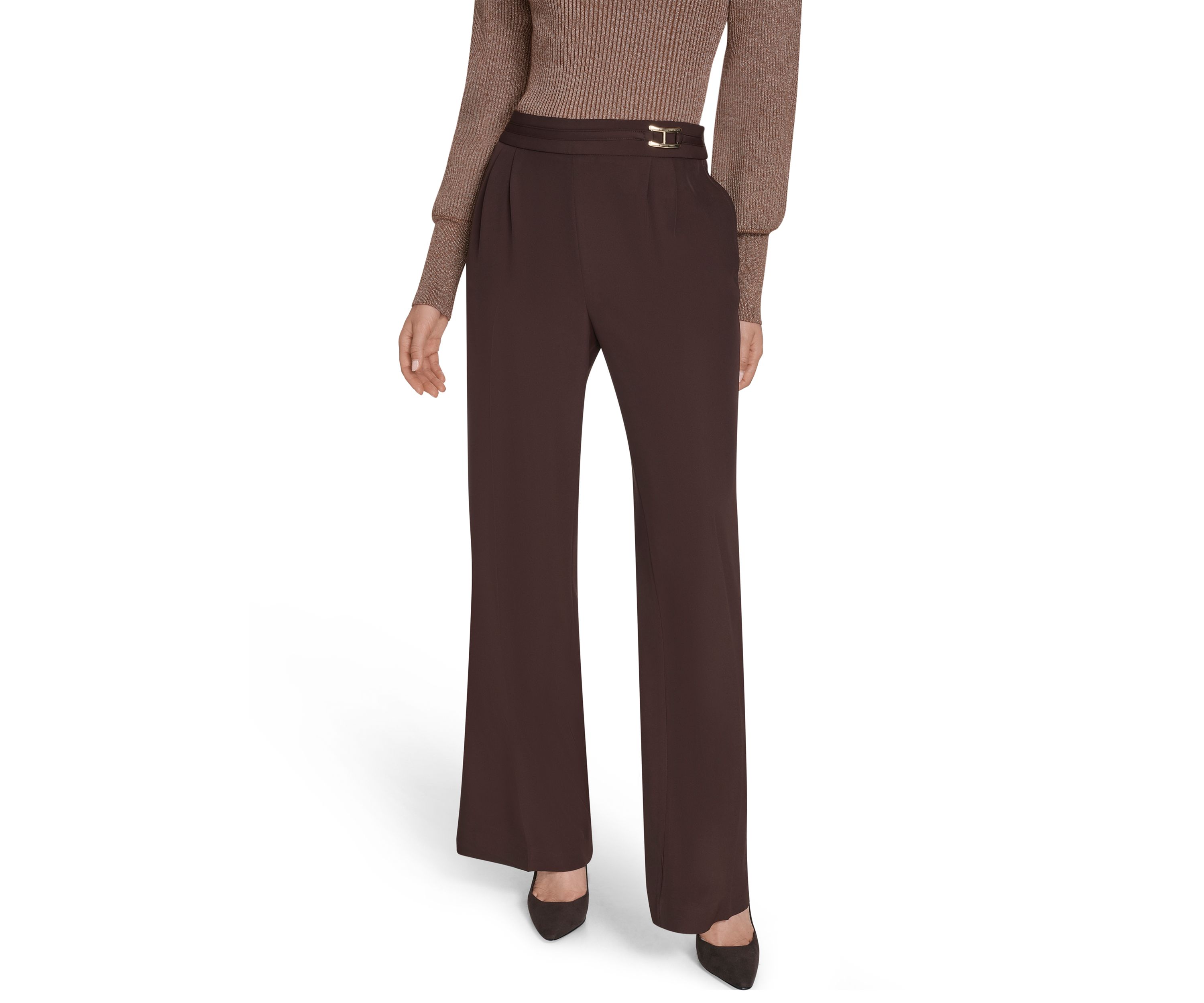 Womens Pull On Wide Leg Pants