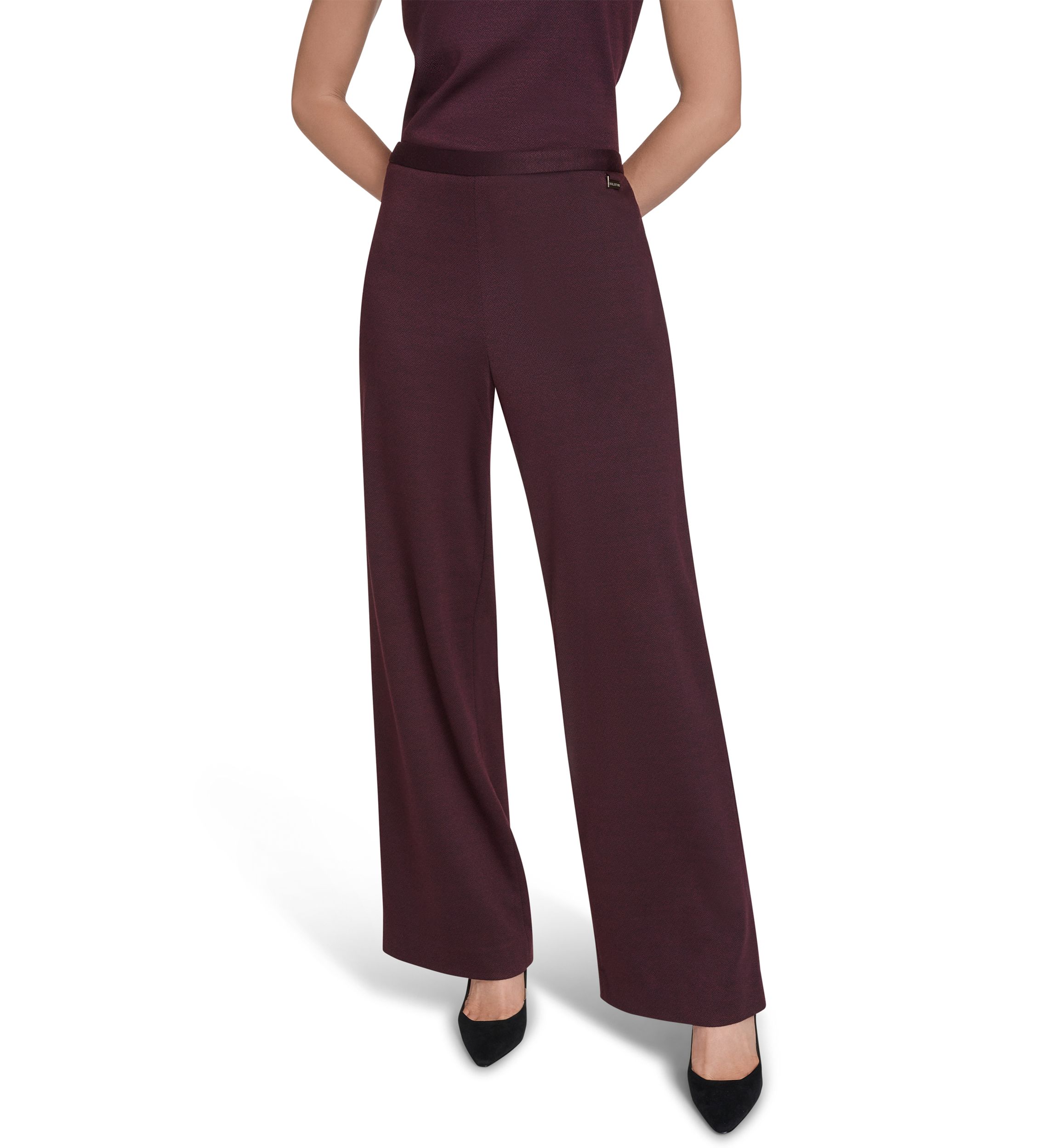 Womens Pull On Wide Leg Pants