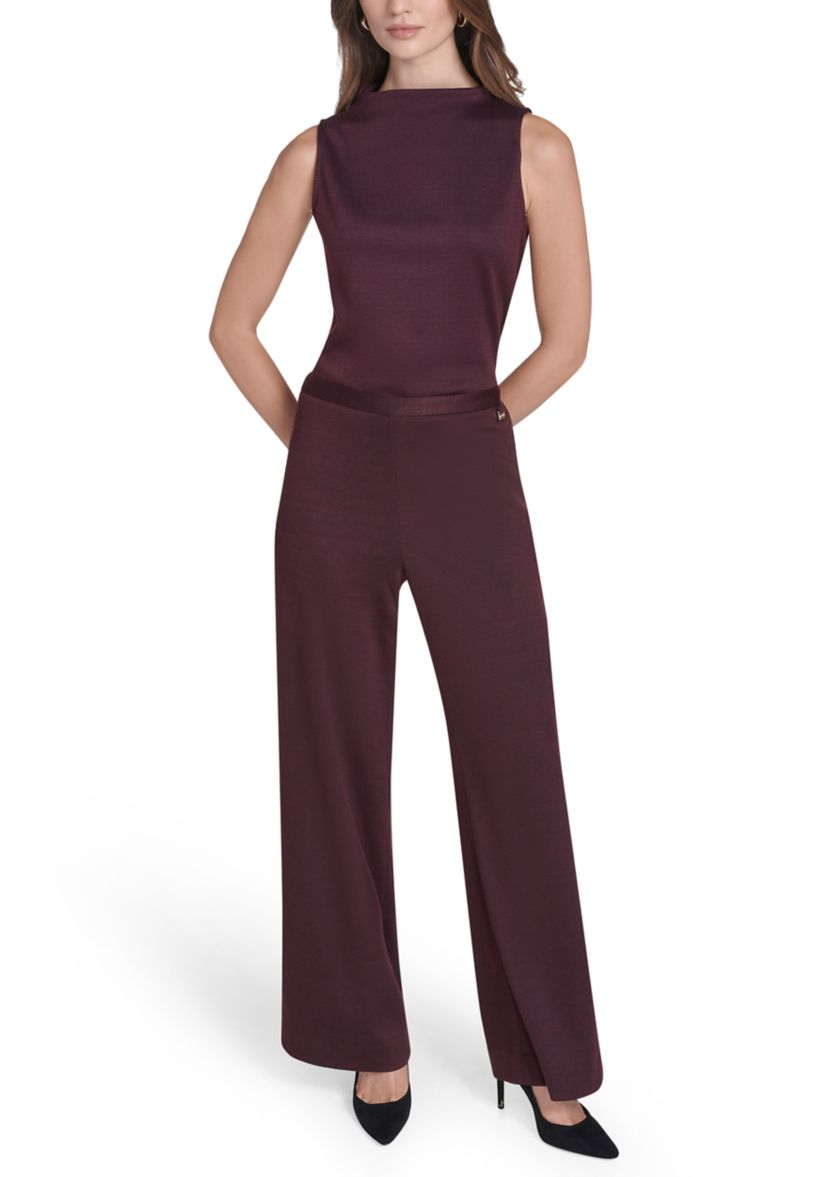 Womens Pull On Wide Leg Pants