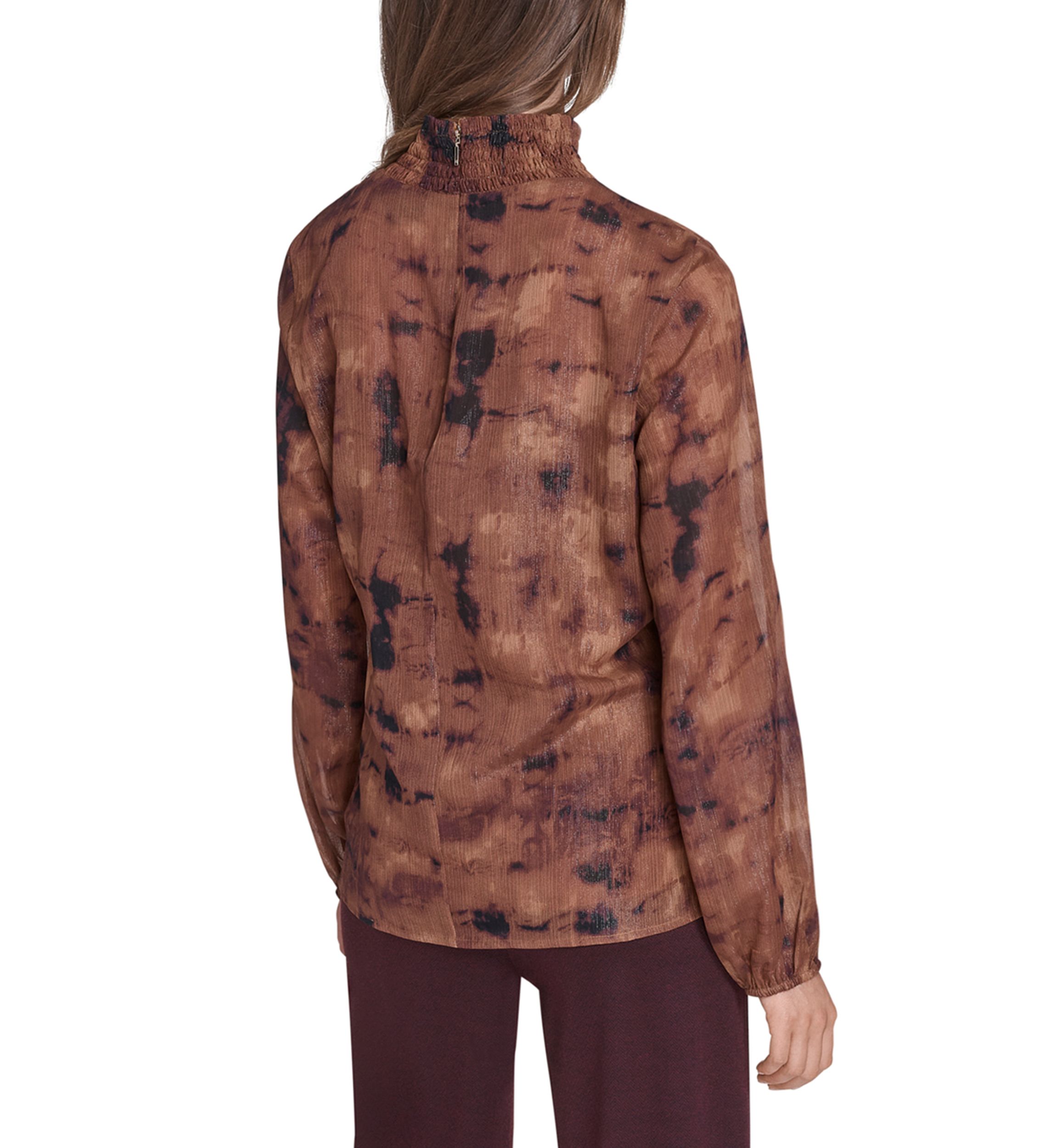 Womens Mock Neck Chiffon Blouse