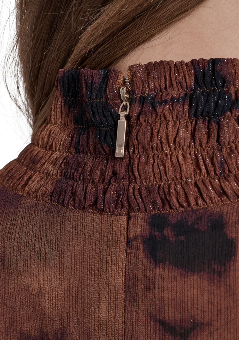 Womens Mock Neck Chiffon Blouse