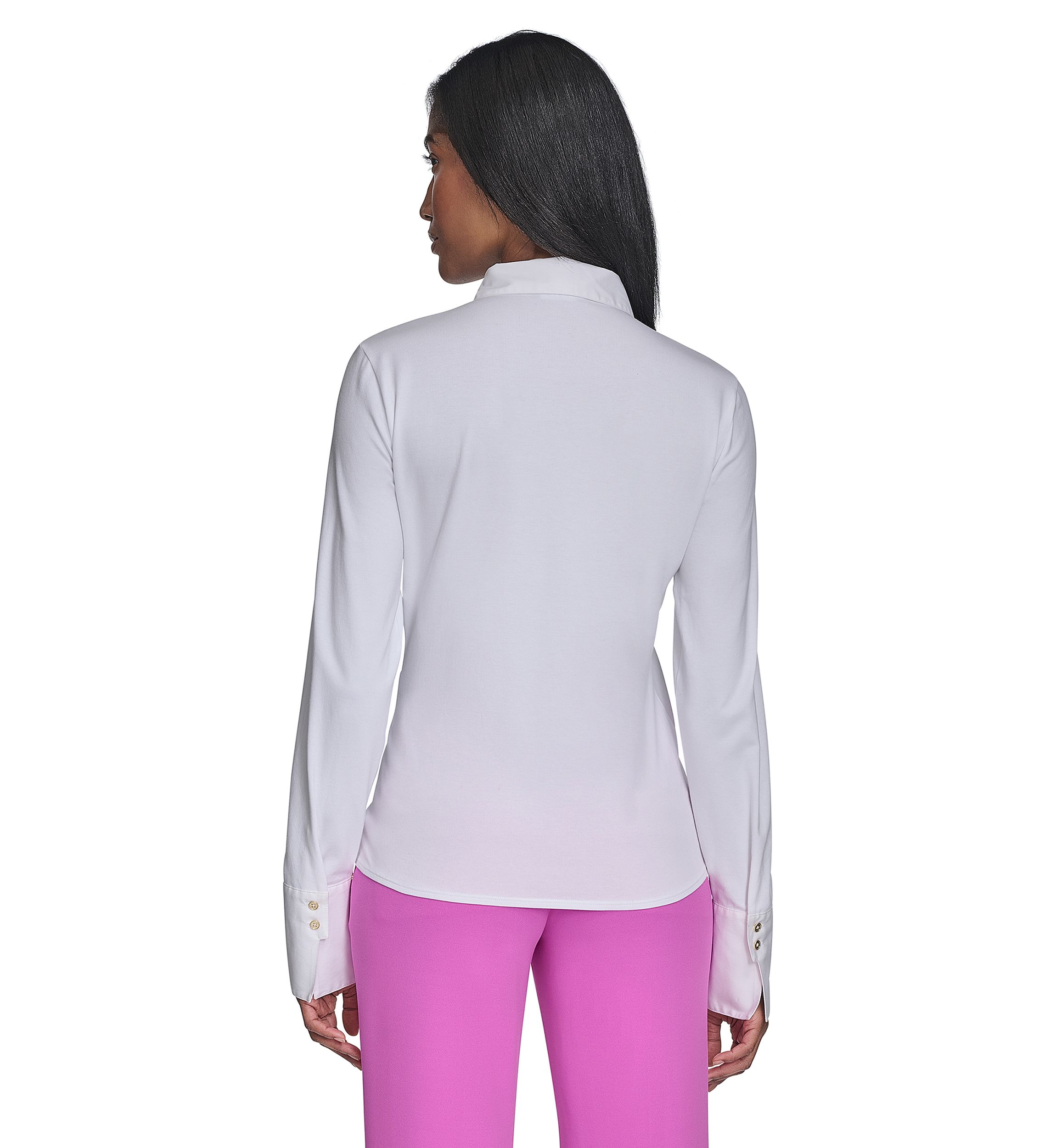 Womens Double Button Poplin Top
