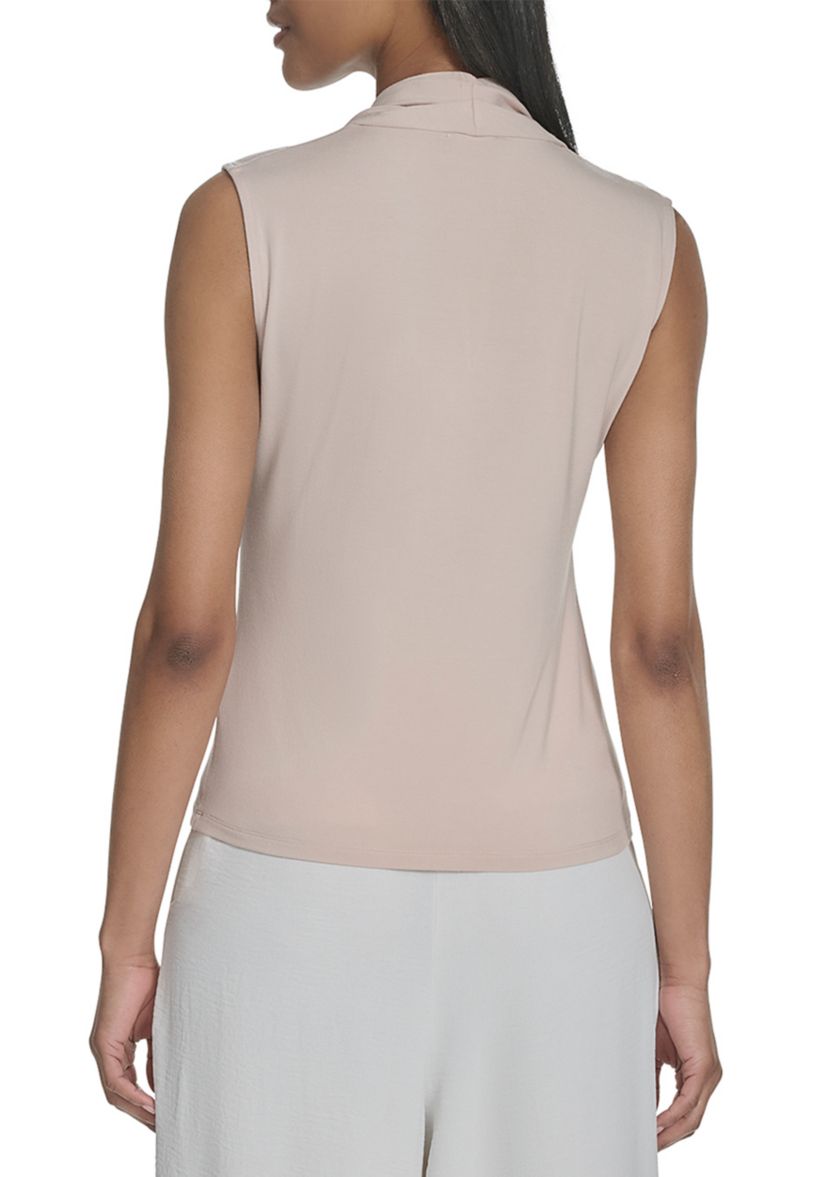 Womens Sleeveless V-Neck Jersey Top